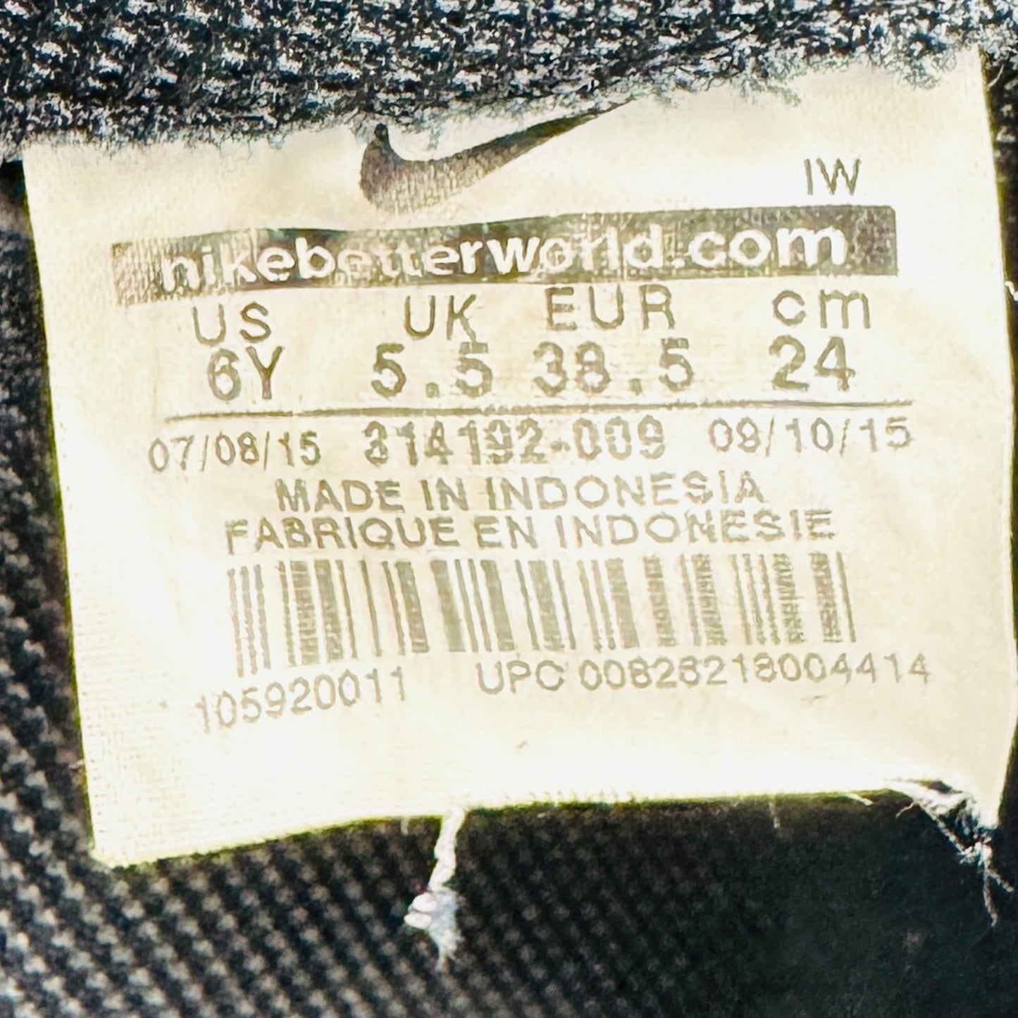 Nike Air Force 1 Low (GS) 'Triple Black' Sneakers (Size 38.5/39) - 314192-009