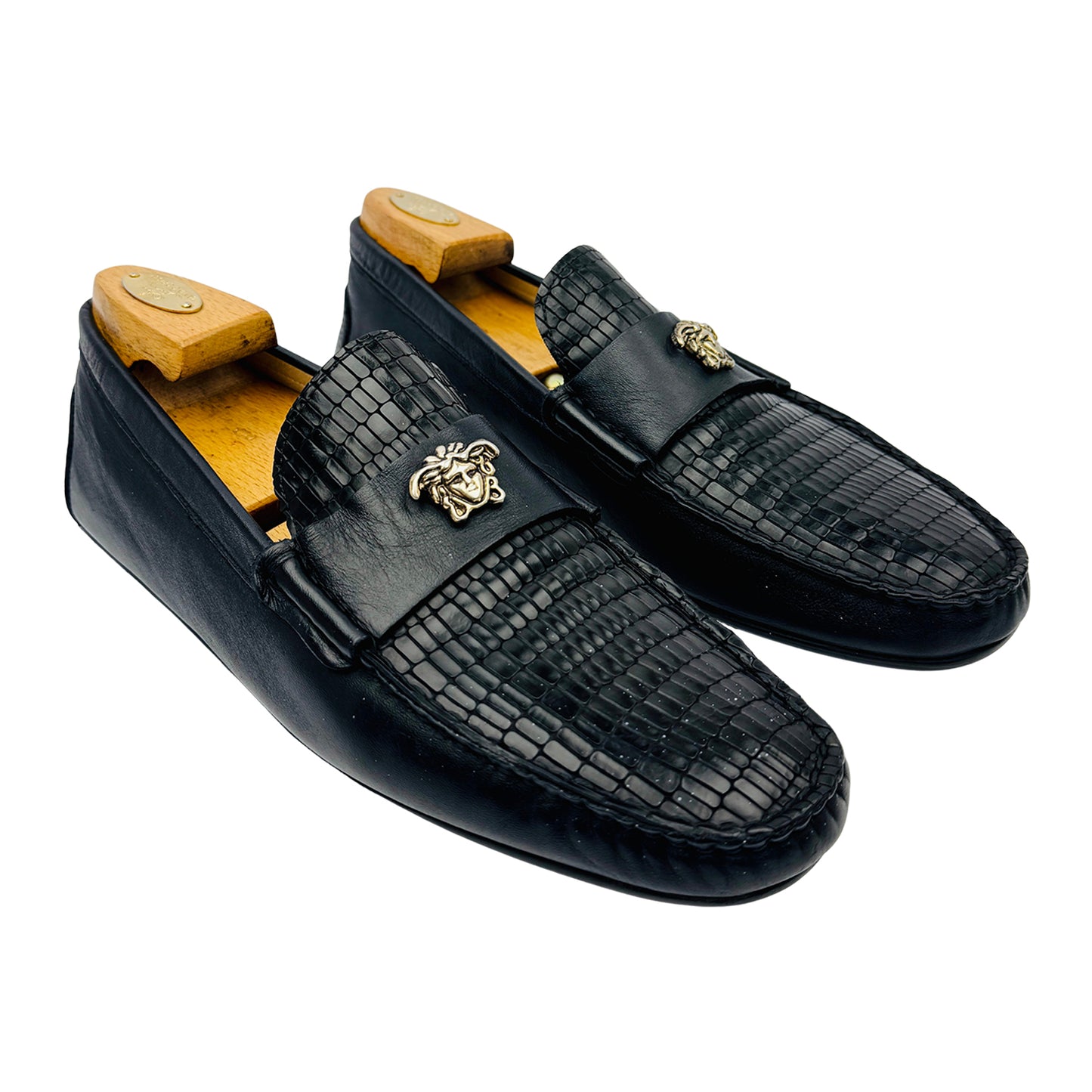 Versace Medusa Medallion Mock Croc Loafers (Size 42.5)