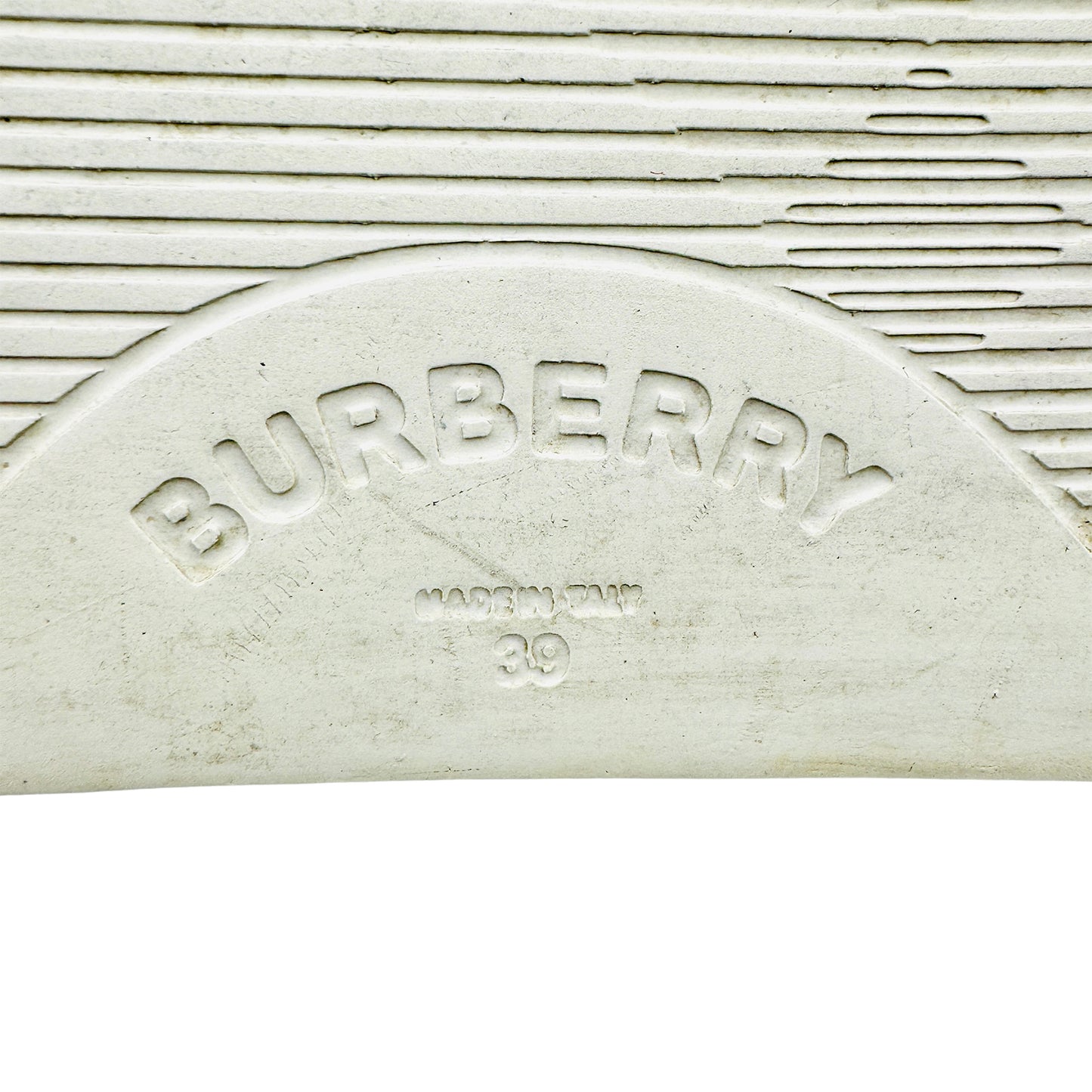 Burberry Kingdom Motif White Slides (Size 39)