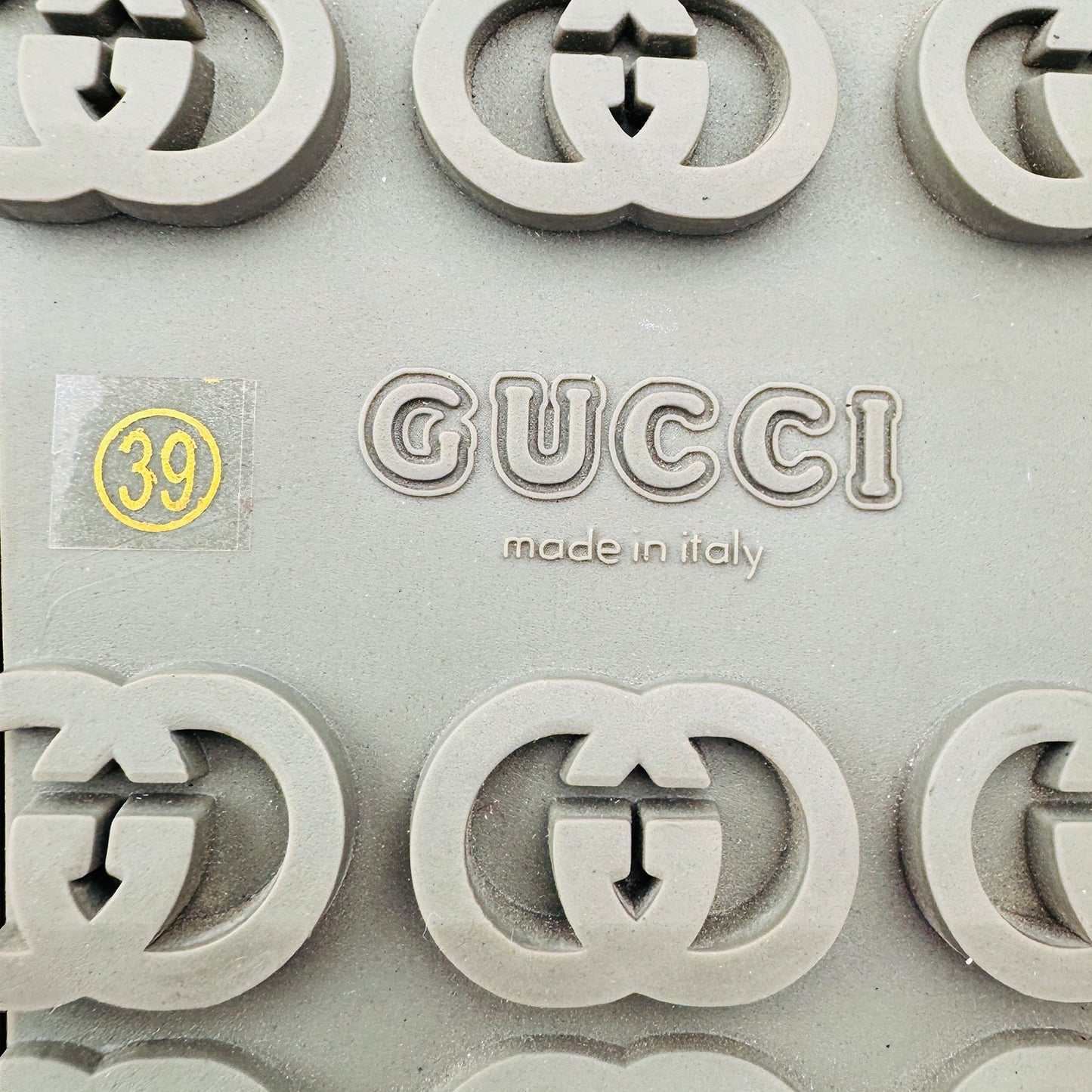Outsole Made, Brand closeup image of Gucci Black Interlocking G Slides (Size 39/39.5) - GUC1556587