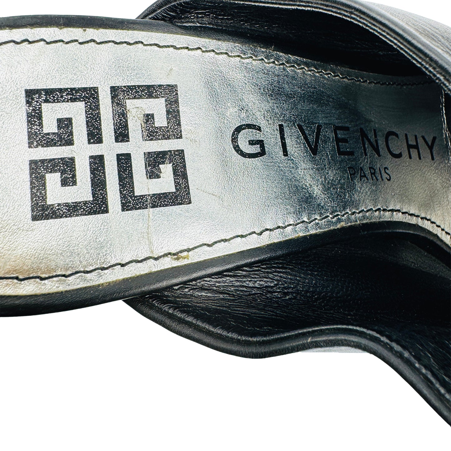 Givenchy G Triangle 'Black Gold' Mule Heels (Size 37)