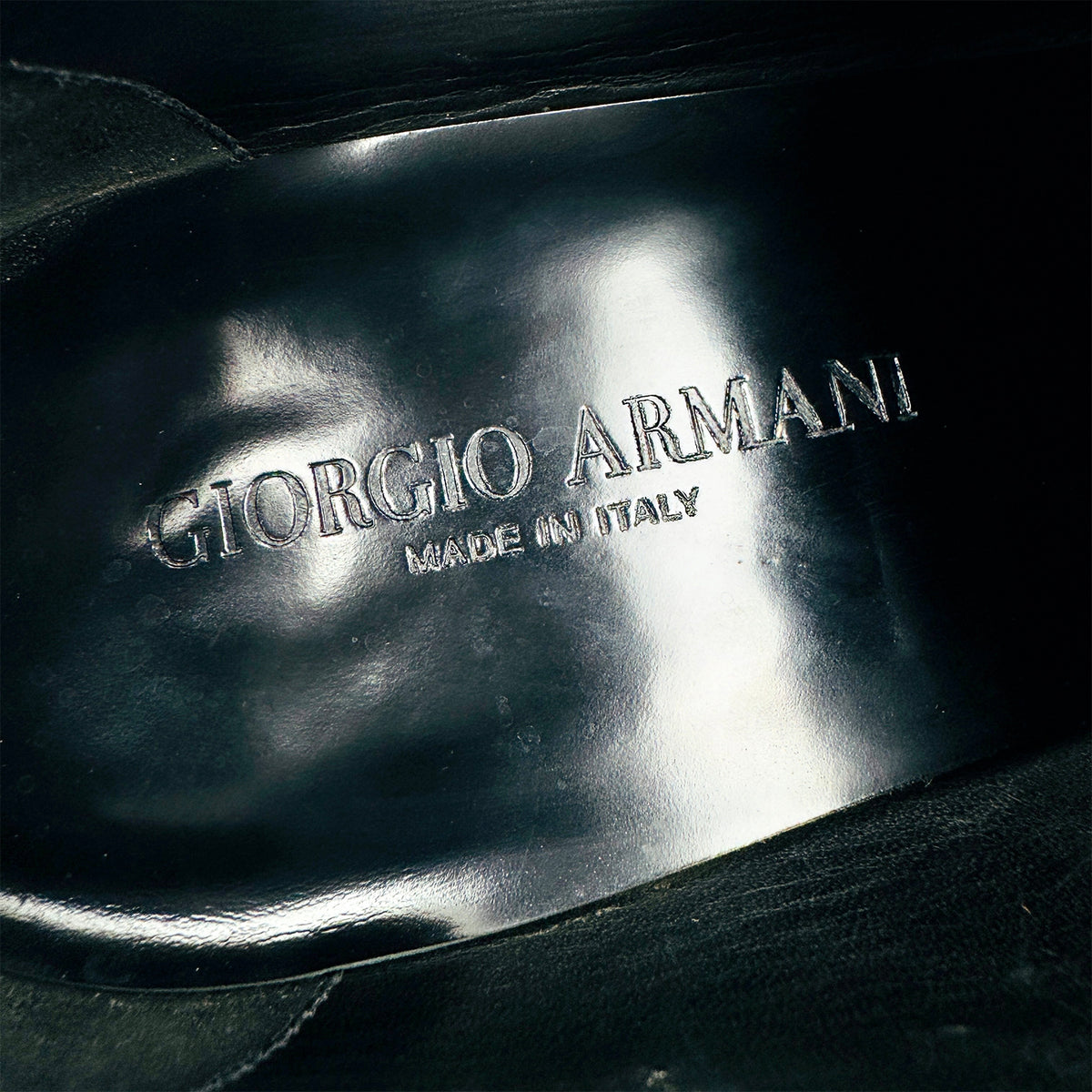 Giorgio Armani Men's Black Leather Oxfords (Size 44/44.5)