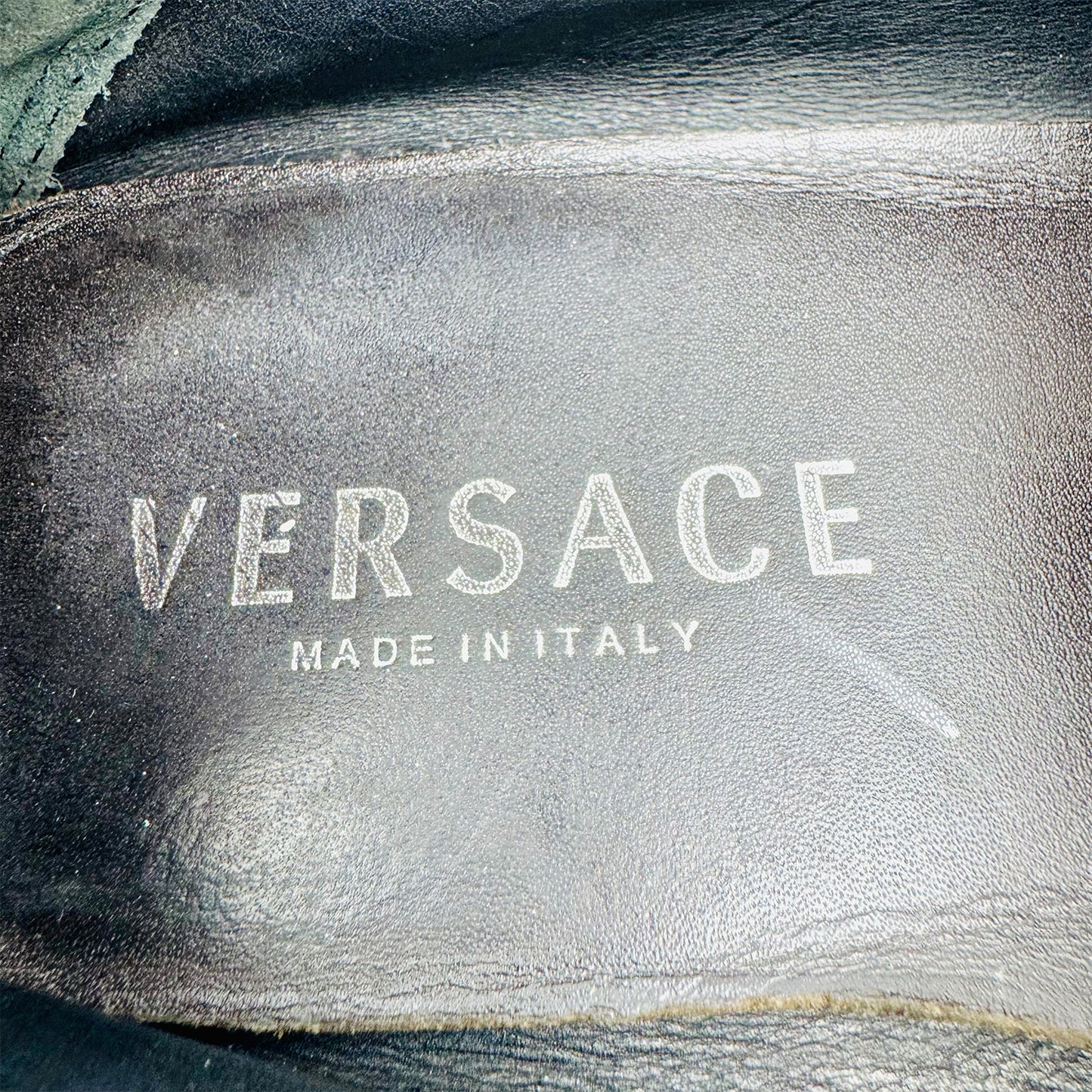 Versace Couture Black White Embroidered Loafers (Size 43)