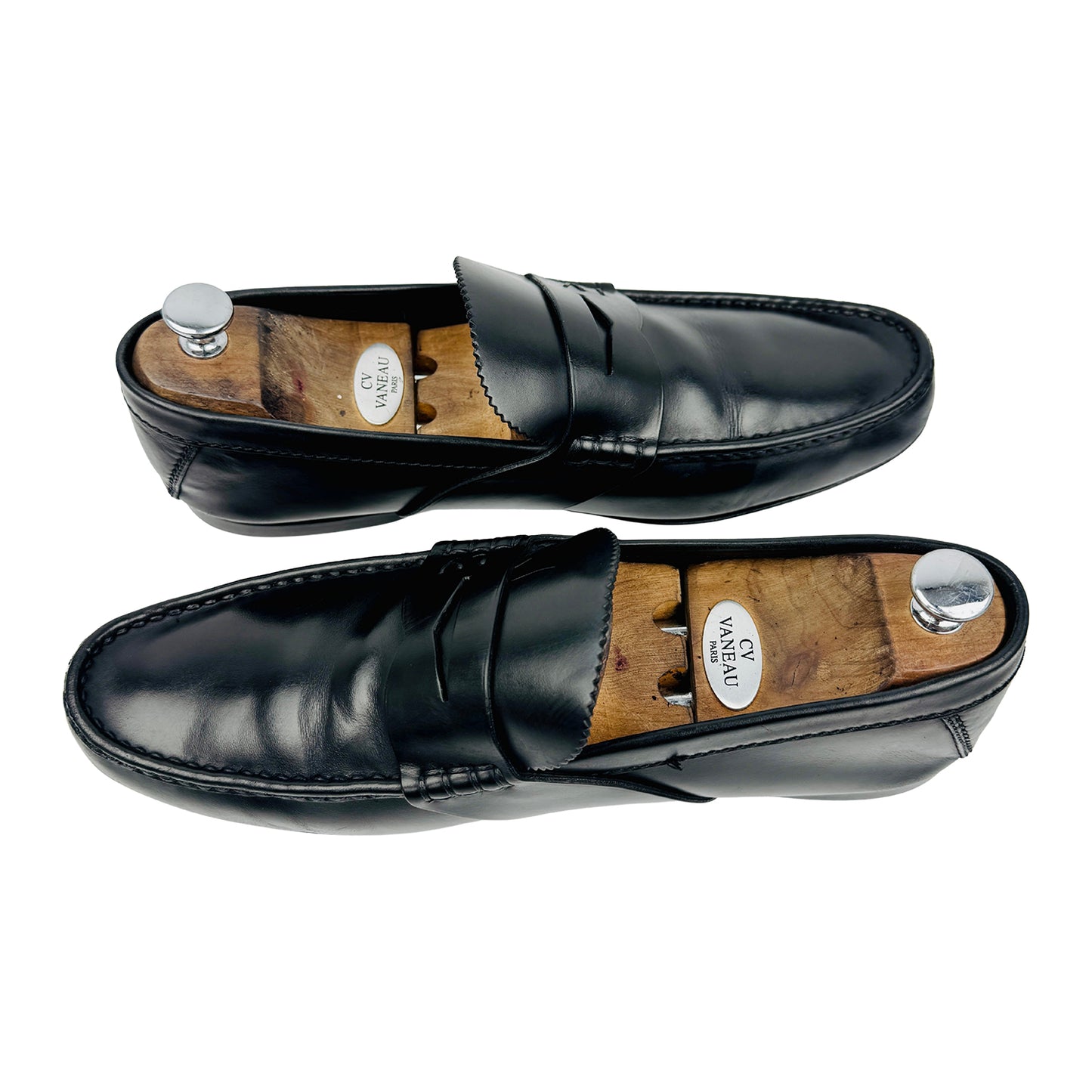 Louis Vuitton Men's Black Penny Loafers (Size 44/44.5)