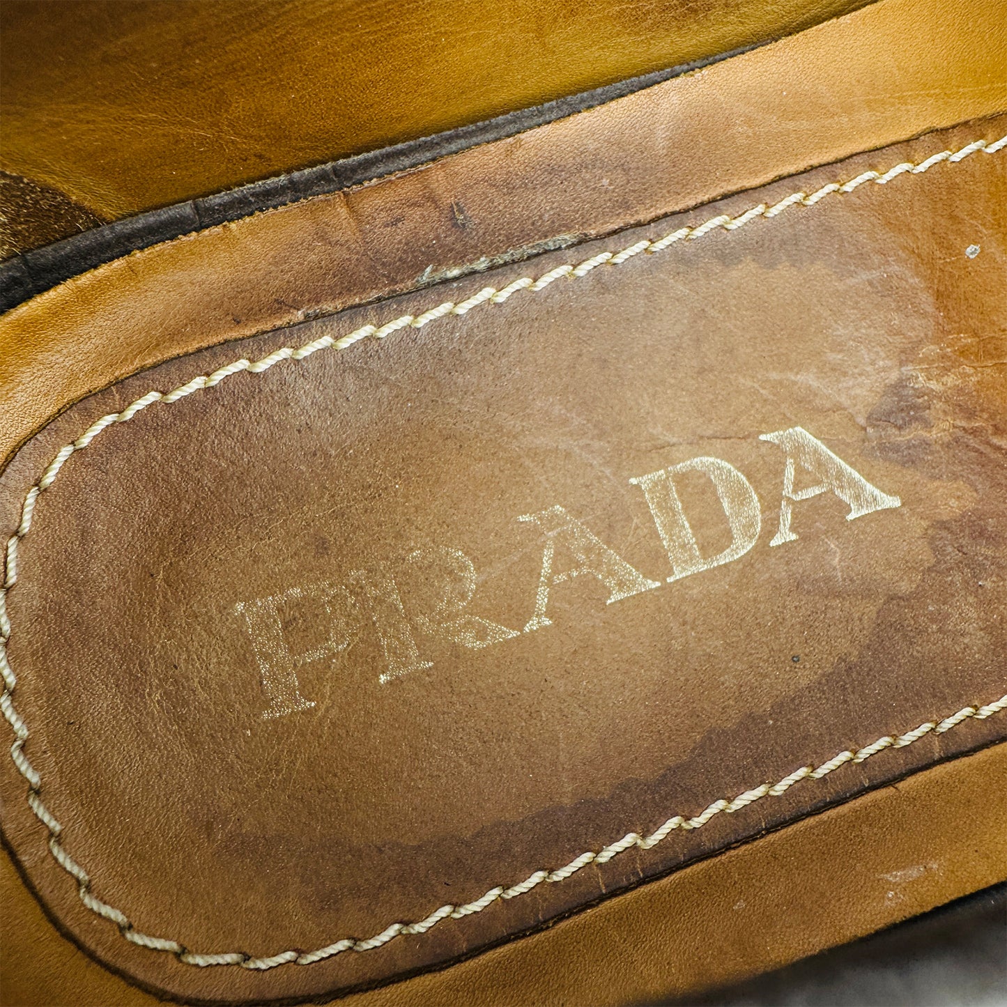 Prada Men's Dark Brown Grained Leather Loafers (Size 45)