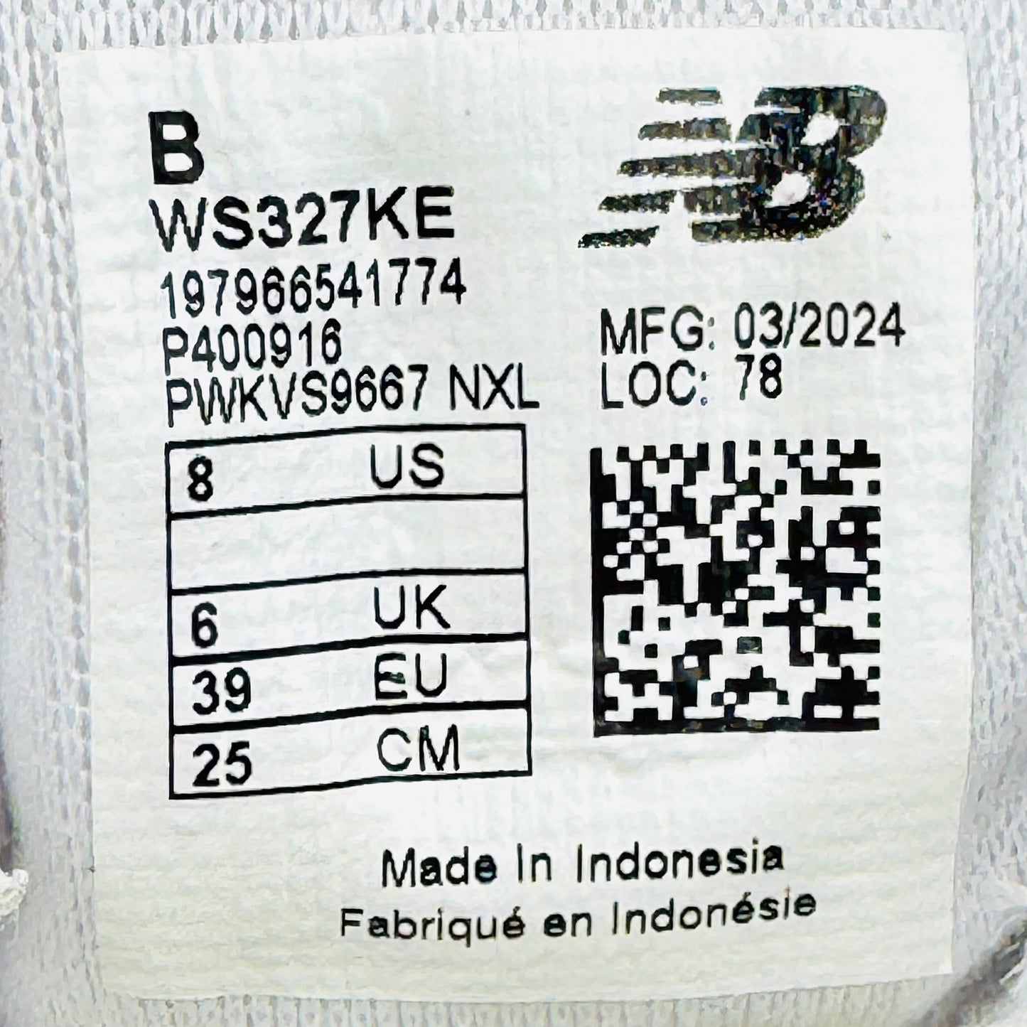 New Balance 327 'Sea Salt' Sneakers (Size 39) - WS327KE