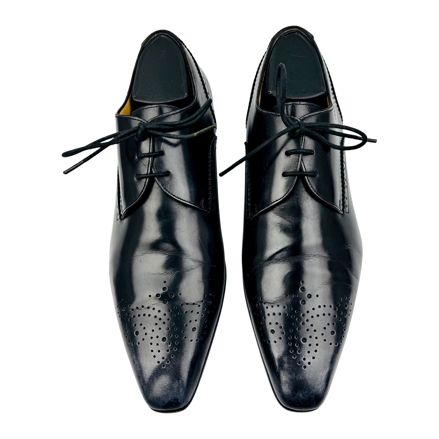 Bally Men's Black Leather Derby Shoes (Size 40/40.5)