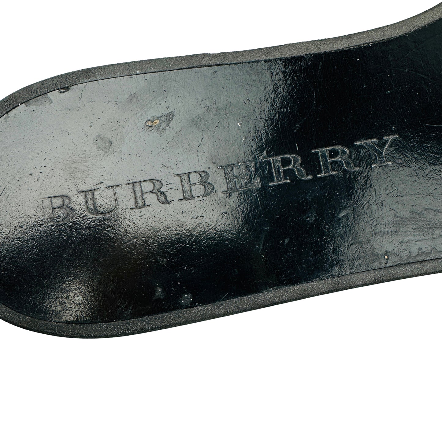 Burberry Black Patent Leather Sandal Slides (Size 39)