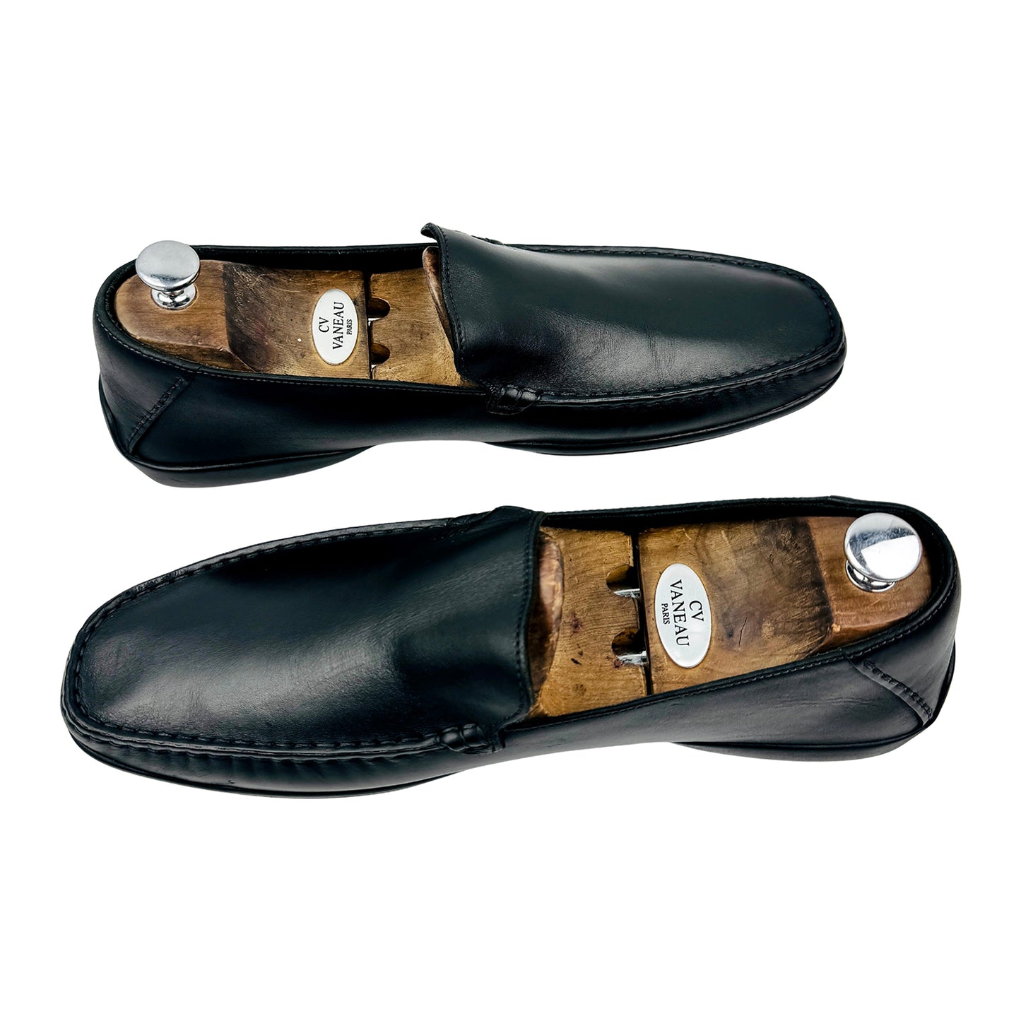 Hugo Boss Men's Black Leather Driving Loafers (Size 44)
