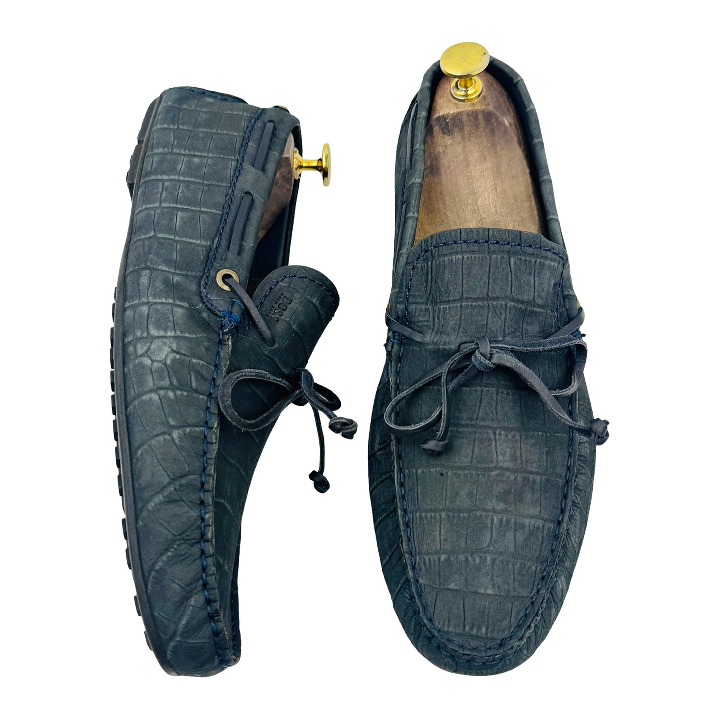 Hugo Boss Men's Croc-Embossed Leather Loafers (Size 42)