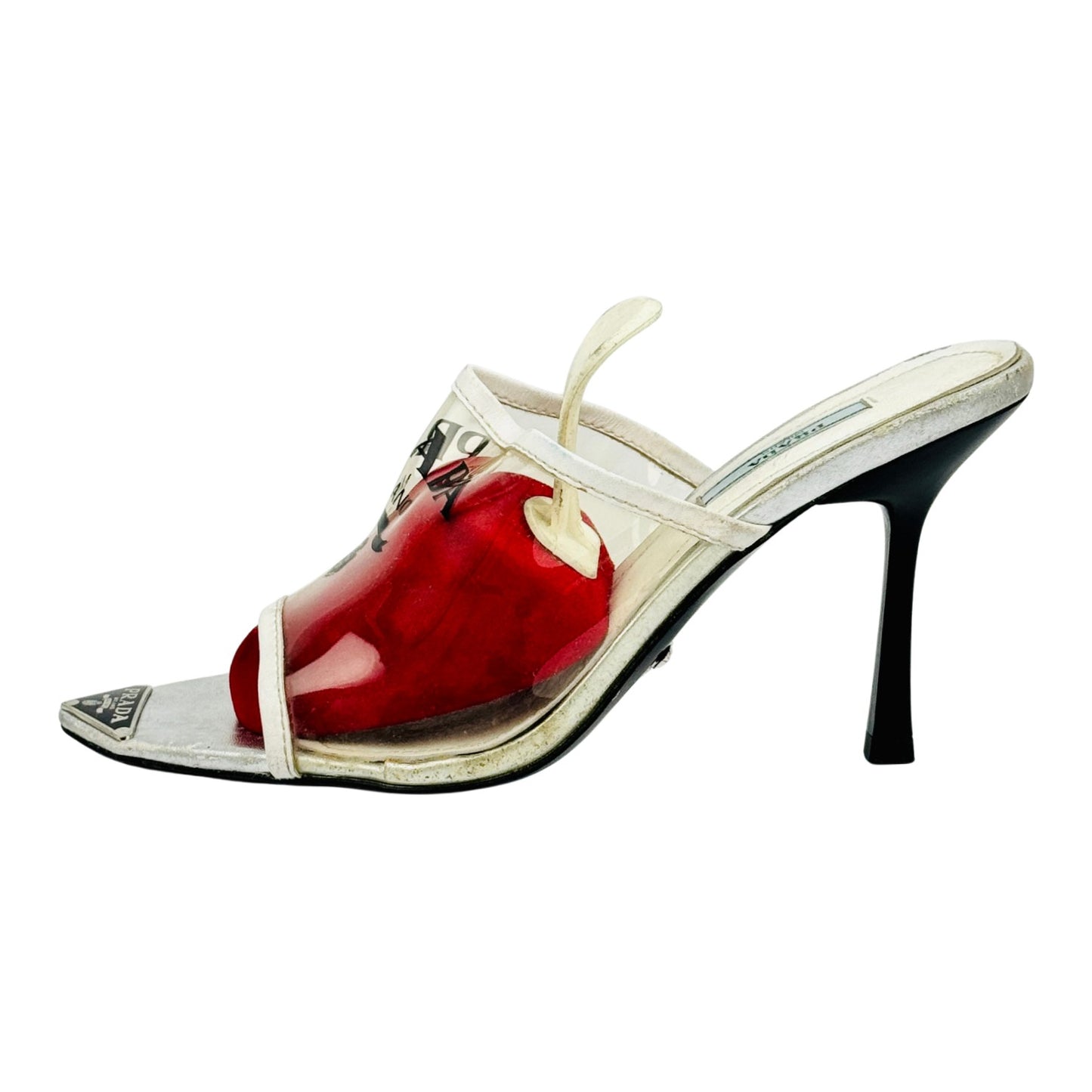 Prada Women's Silver High Mule Heels (Size 39)