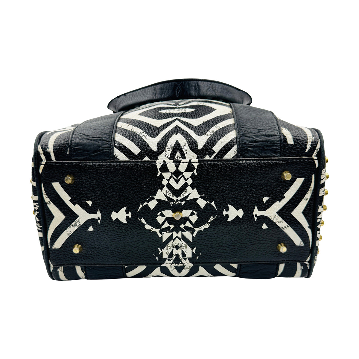 MCM Zebra Keana 'Black White' Boston Bag