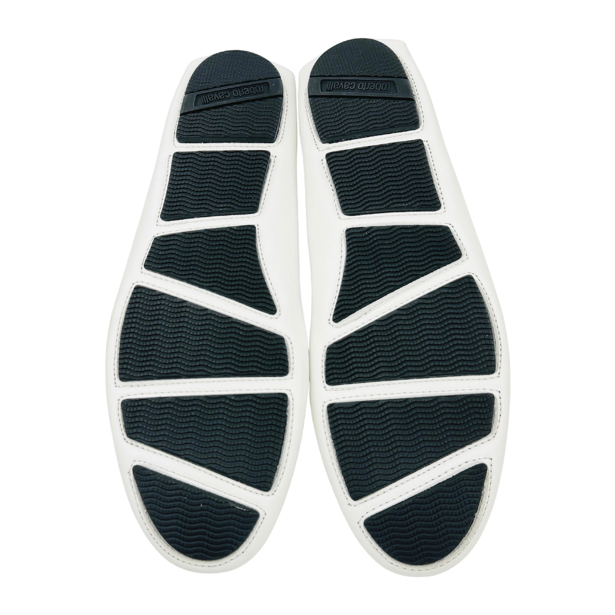 Roberto Cavalli White Nappa Leather Snake Loafers (Size 44)