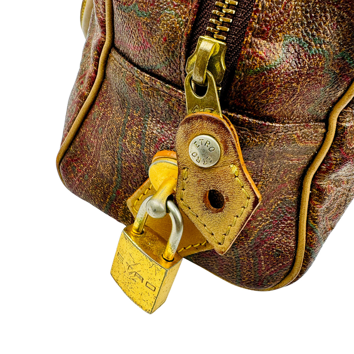 Etro Milano Paisley Pattern Coated Canvas Boston Bag - 1950-9906