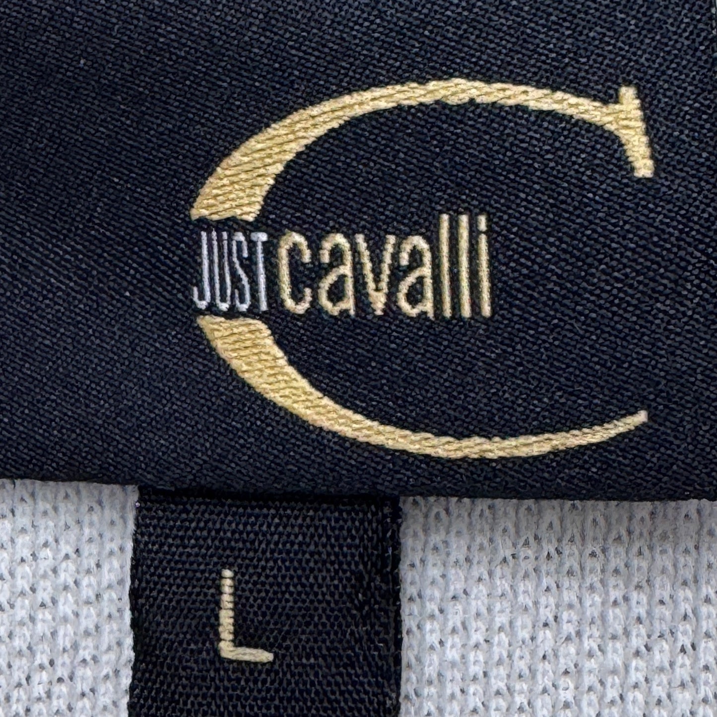 Just Cavalli White Long Sleeves T-Shirt (Size Small/Large)