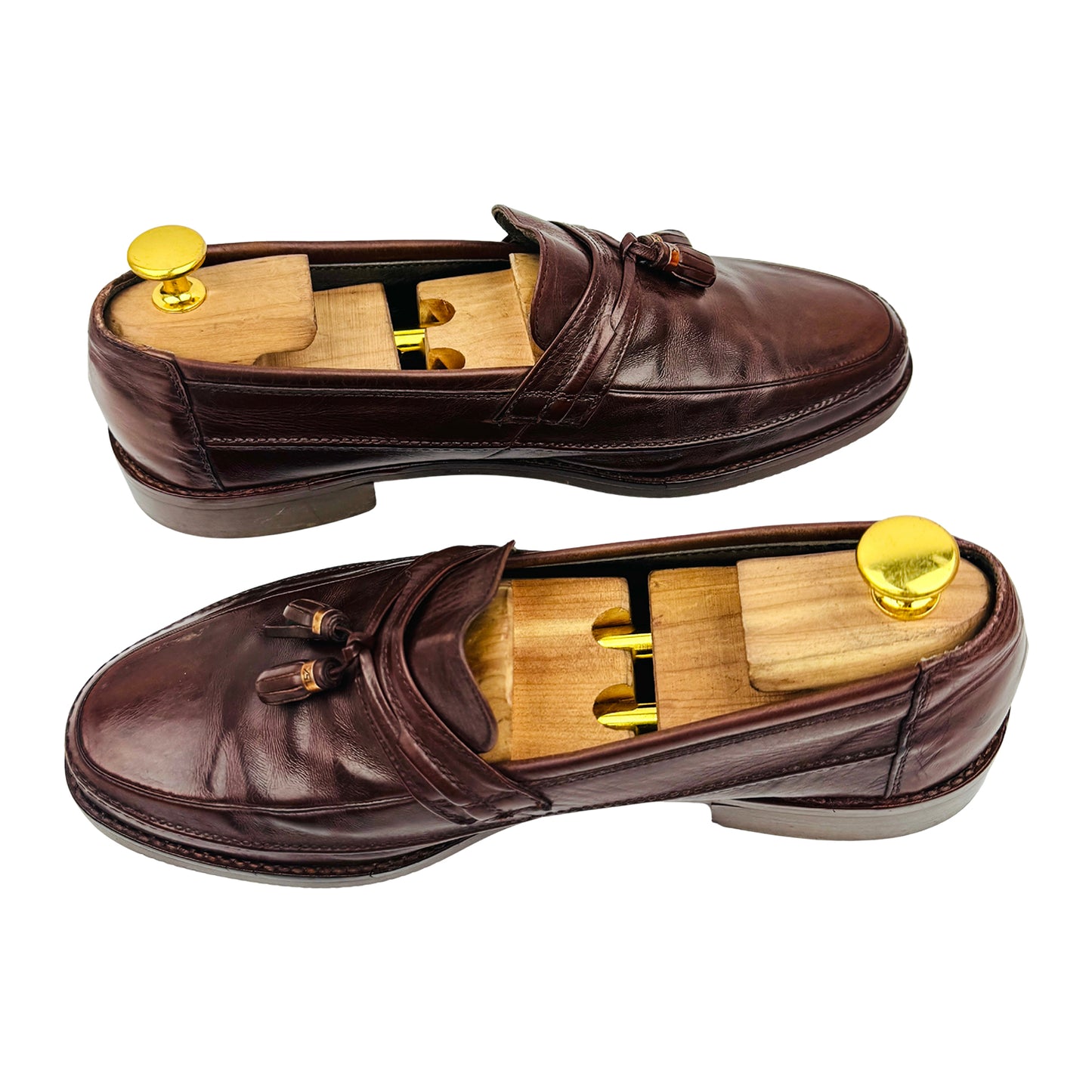 Yves Saint Laurent Dark Brown Leather Tassel Loafers (Size 40)