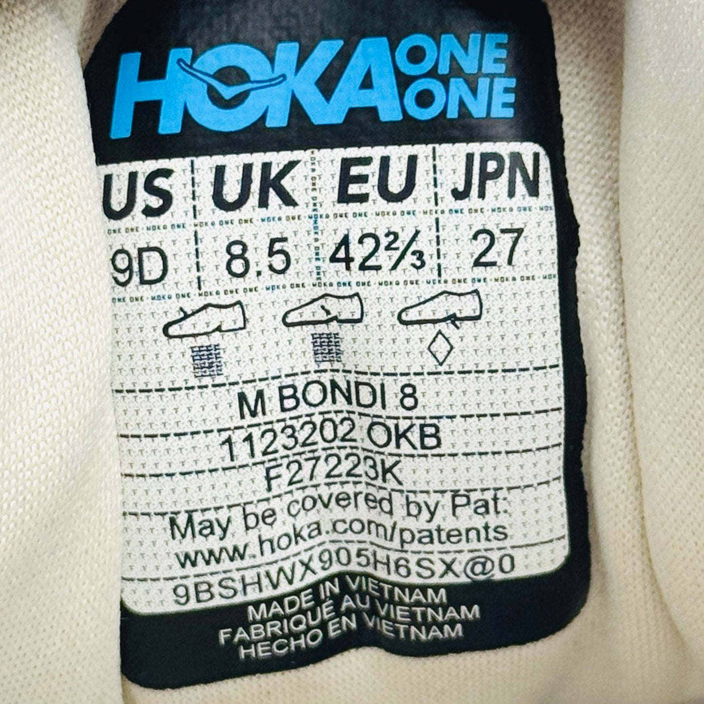 Hoka Men's Bondi 8 Shoes (Size 42.5) - 1123202 OKB