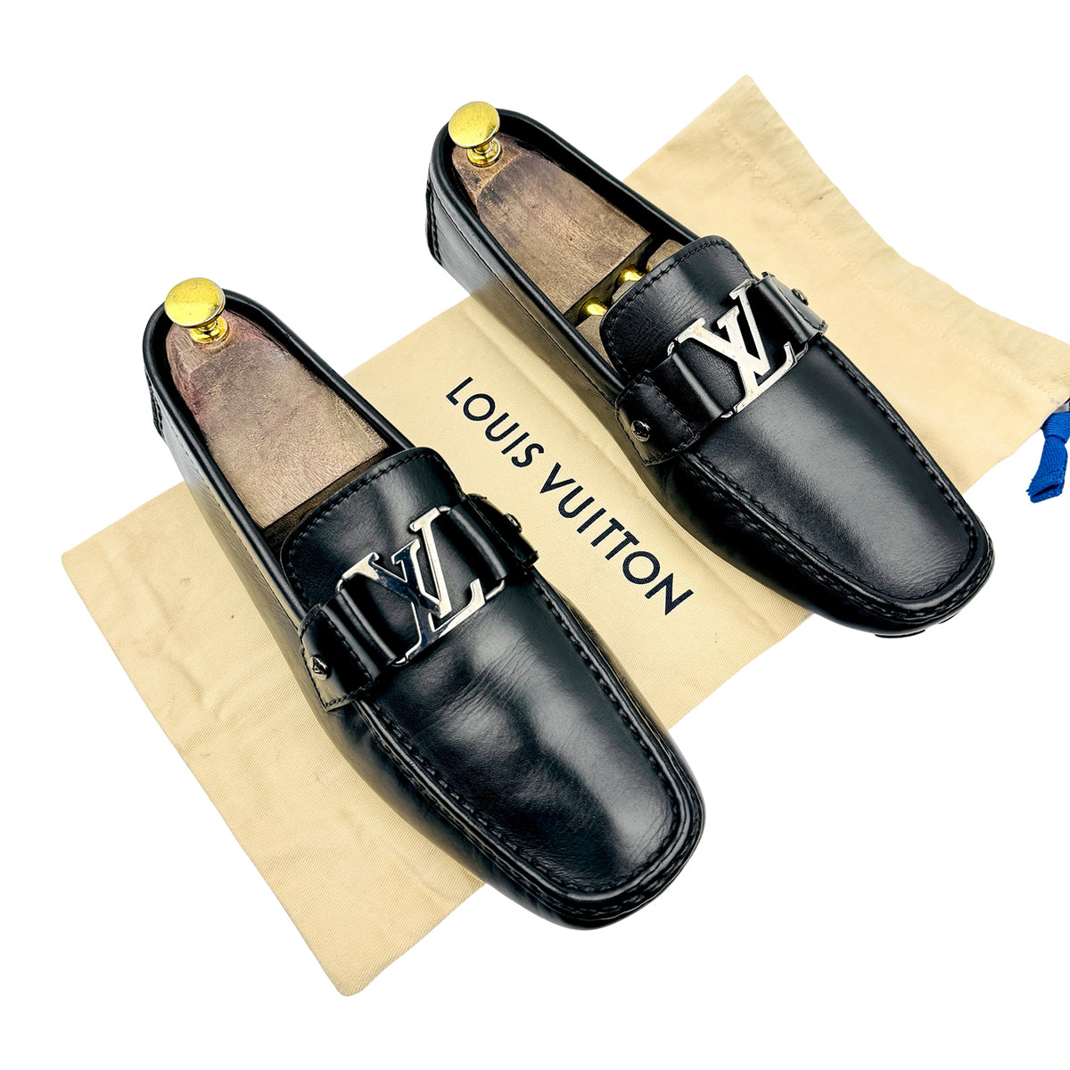 Louis Vuitton Monte Carlo Black Leather Loafers (Size 43)