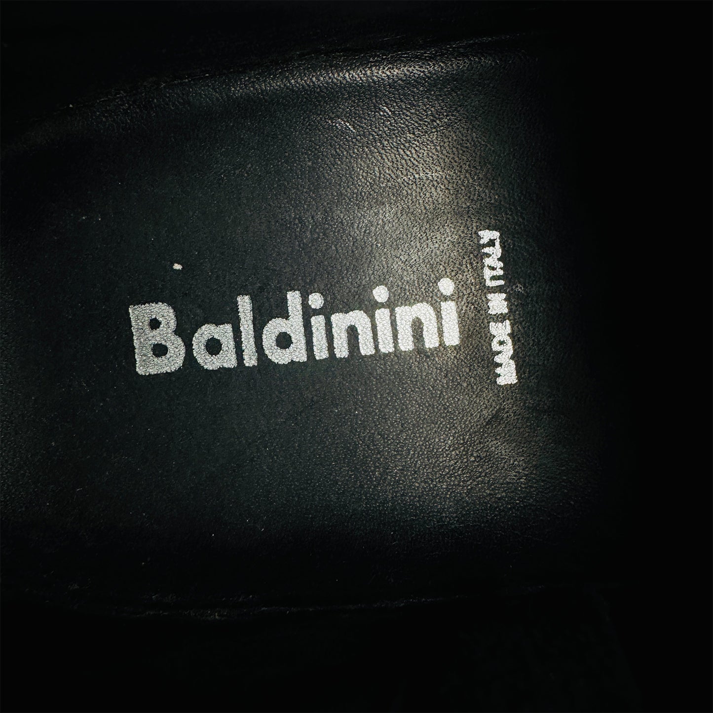 Baldinini Black Grained Leather Ankle Boots (Size 41/41.5)