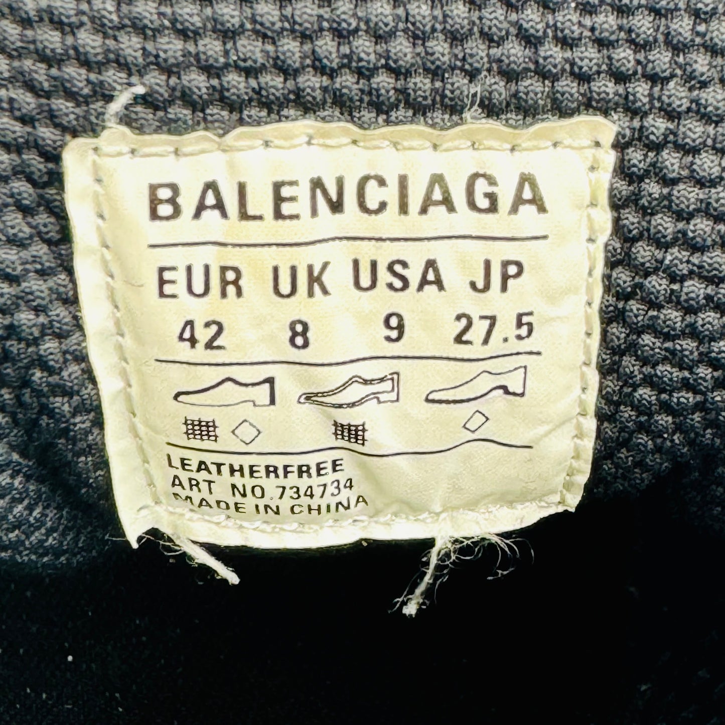 Balenciaga 3XL 'Black Silver' Shoes (Size 42) - 734734