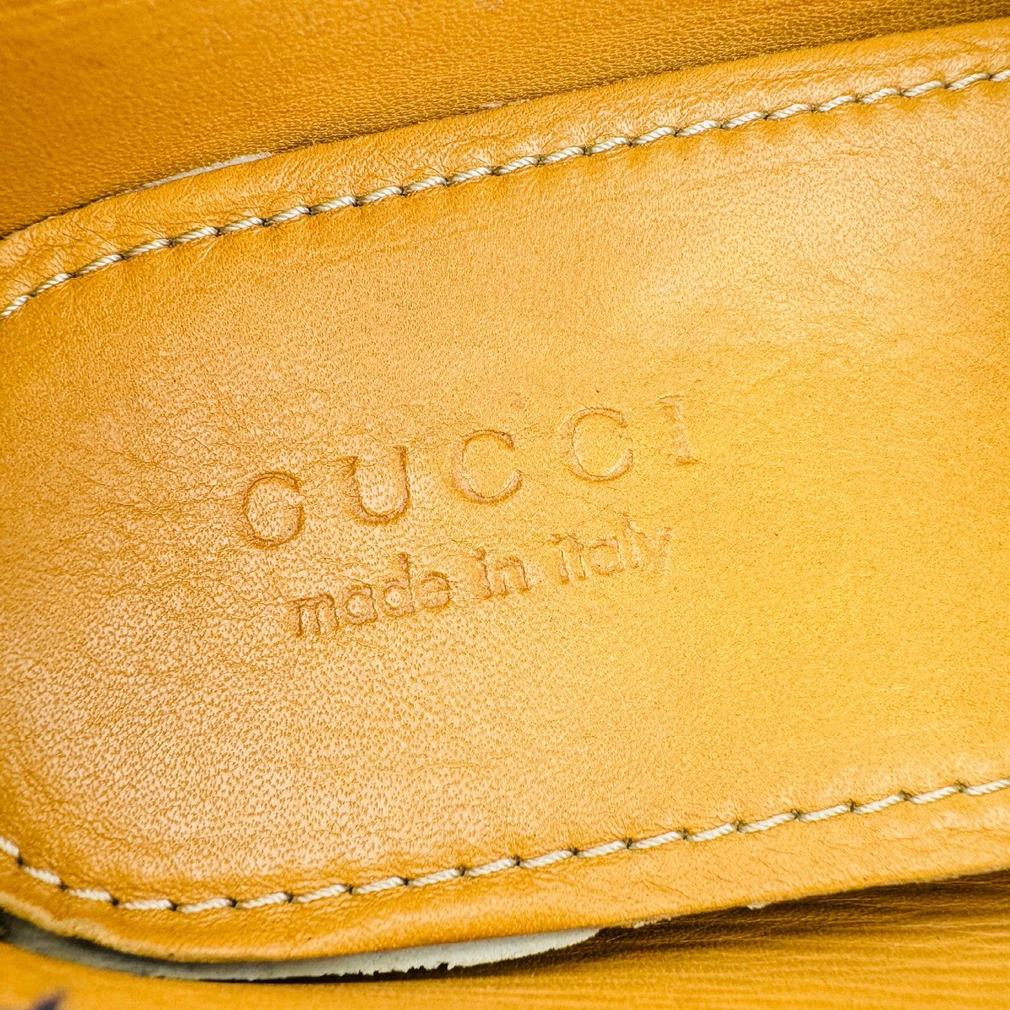 Gucci Dark Navy Vamp Strap Loafers (Size 42.5)