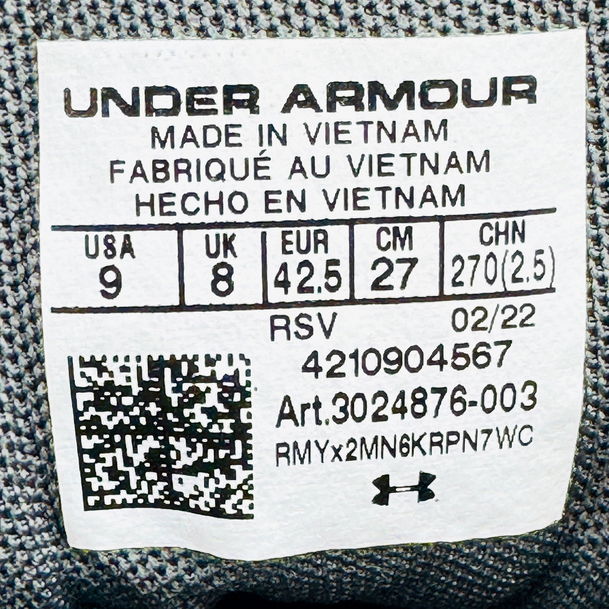 Under Armour Charged Verssert Shoes (Size 42/42.5) - 3024876-003