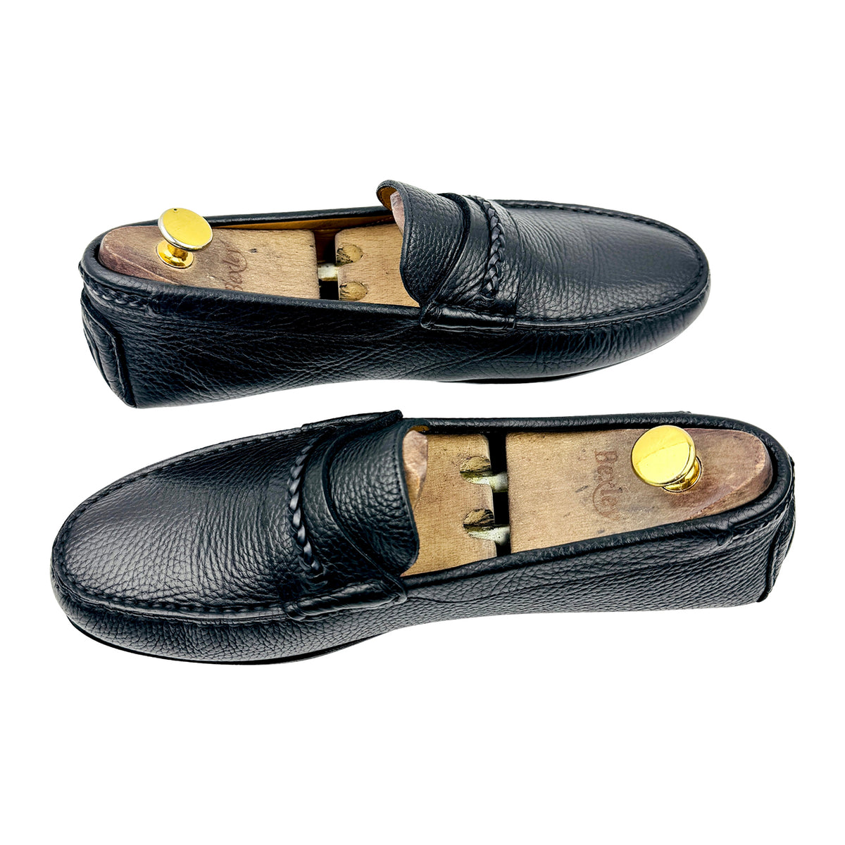 Massimo Dutti Black Leather Driving Loafers (Size 42/42.5)