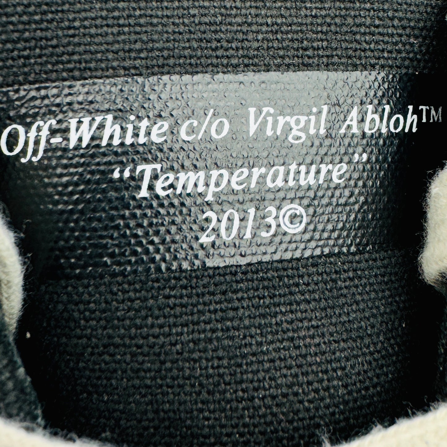 Off-White Vulcanized Low-Top Striped Sneakers (Size 43)