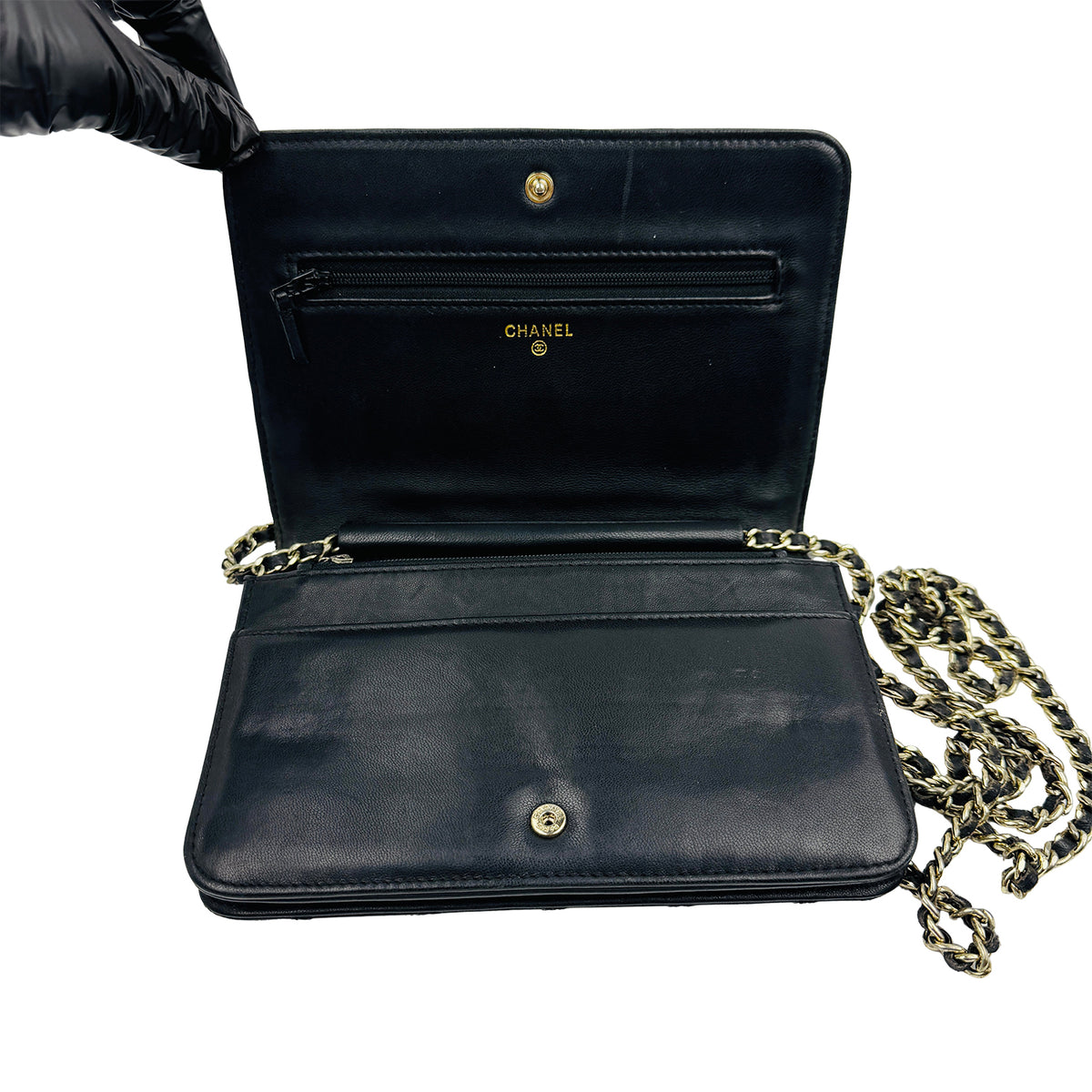 Chanel Quilted Ribbon Wallet On Chain Pouch