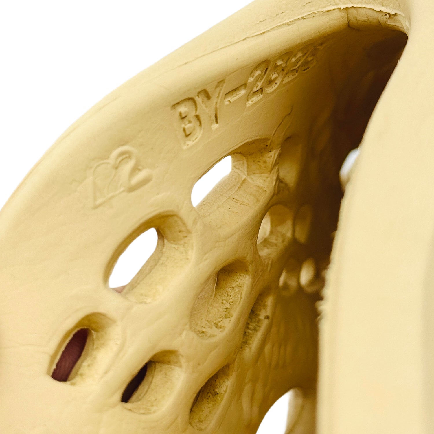 Inside Code Embossing image of Adidas Yeezy Foam Runner Desert Sand Clogs (Size 42) - GV6843
