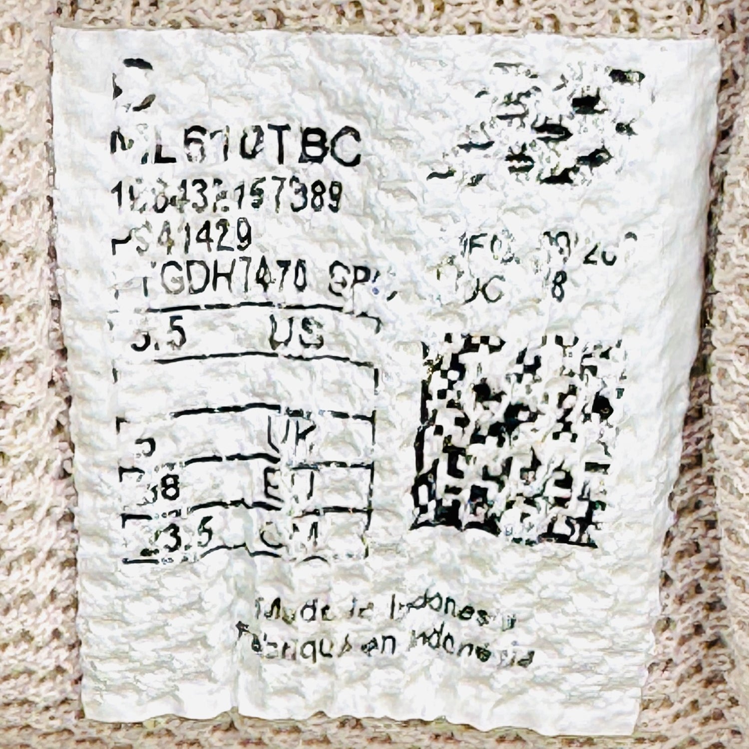 Inside Made, Size, Code printing image of New Balance 610T Sneakers (Size 38) - ML610TBC