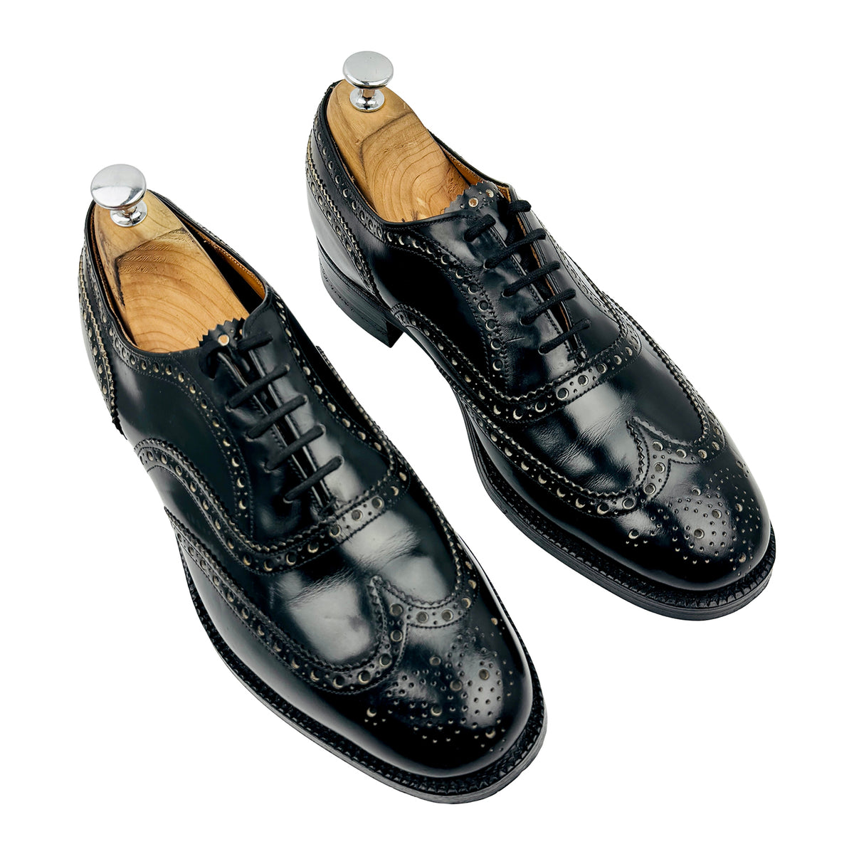 Church's Burwood Black Leather Wingtip Oxfords (Size 42/42.5)
