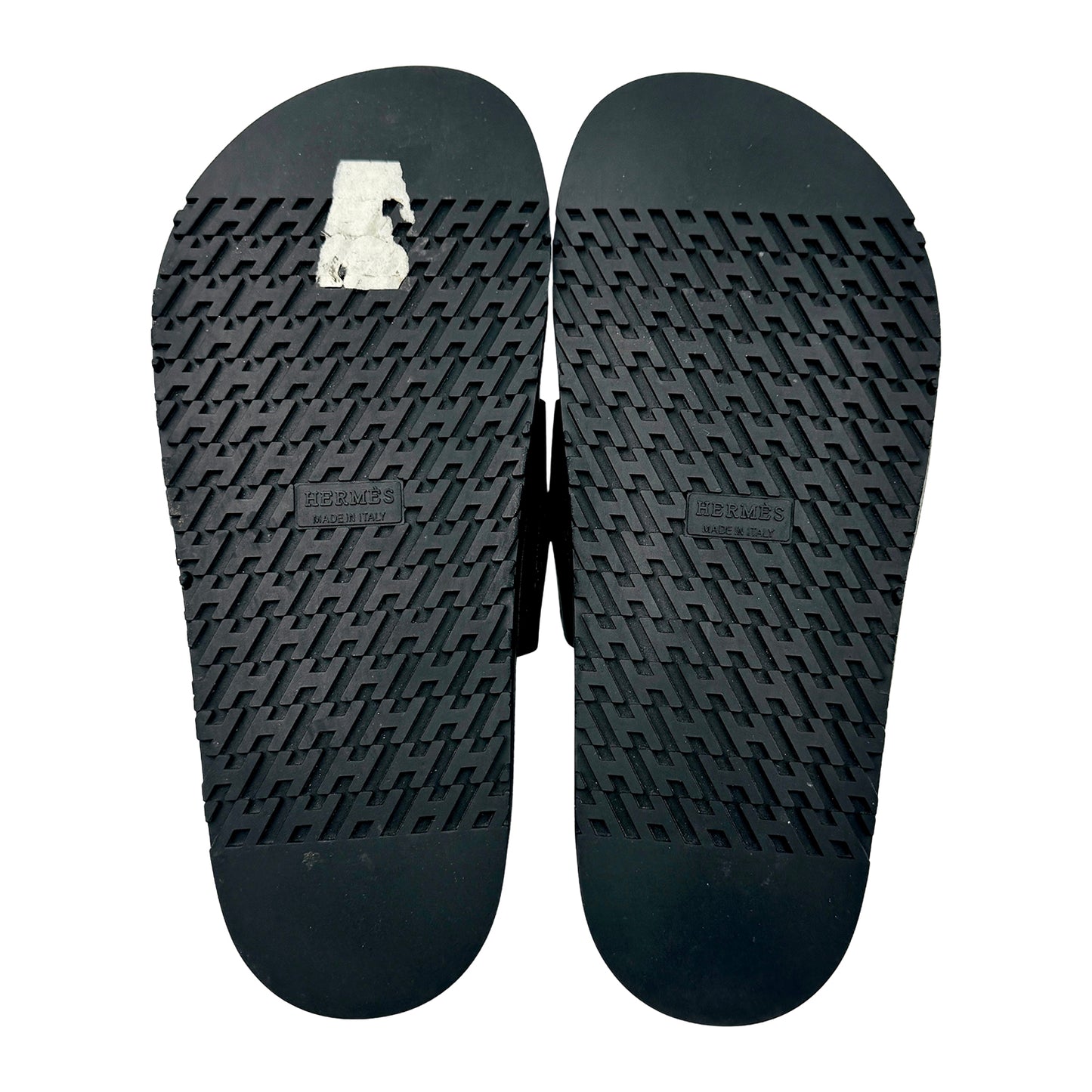 Hermès Chypre Black Leather Sandal Slides (Size 40)