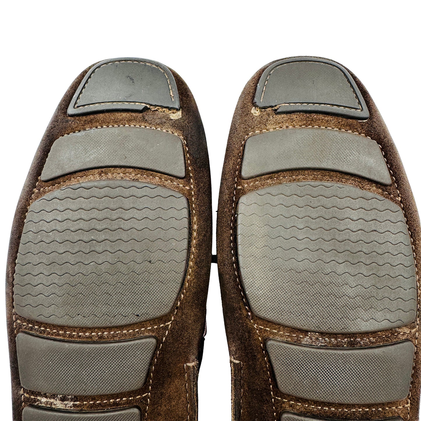 Bally Men's Striped Ribbon Suede Brown Loafers (Size 42.5)