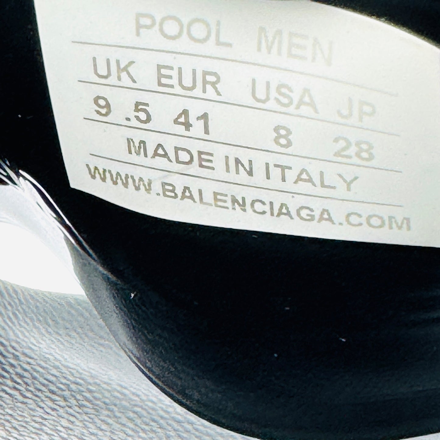 Balenciaga Men's Pool Black Rubber Slides (Size 41.5/42)