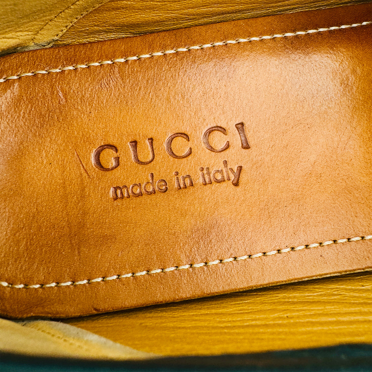 Gucci Forest Green Web Buckle 'Embroidered Bee' Loafers (Size 45)