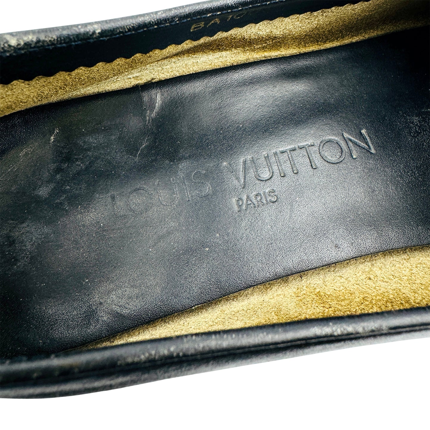 Louis Vuitton Men's Black Leather Loafers (Size 38)