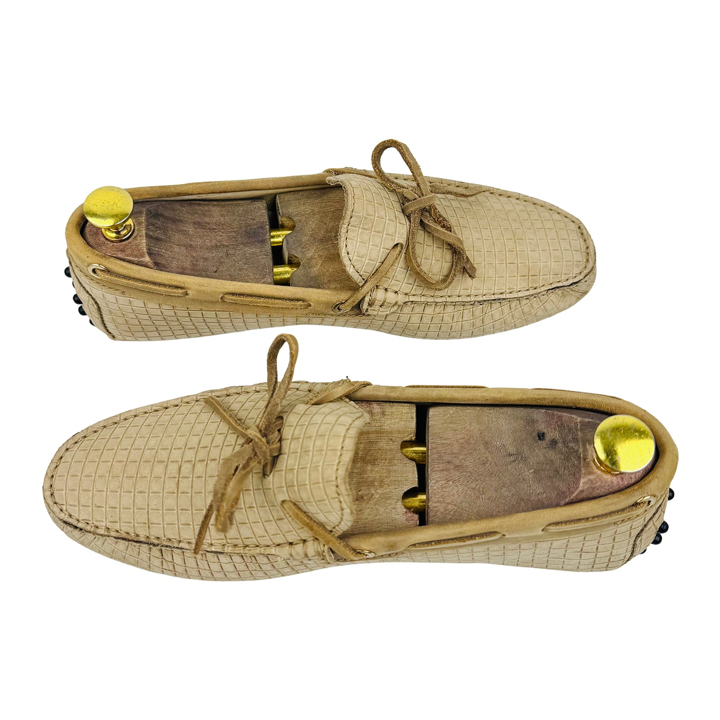 Tod’s Beige Croc-Embossed Nubuck Driving Loafers (Size 40/40.5)