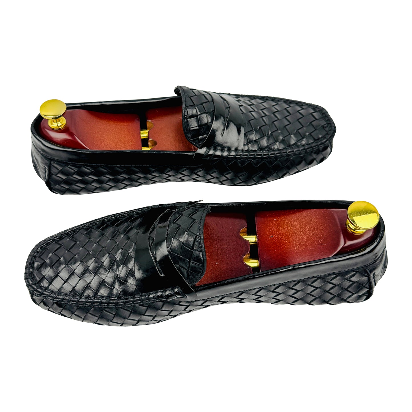 Bottega Veneta Black Woven Leather Loafers (Size 43)