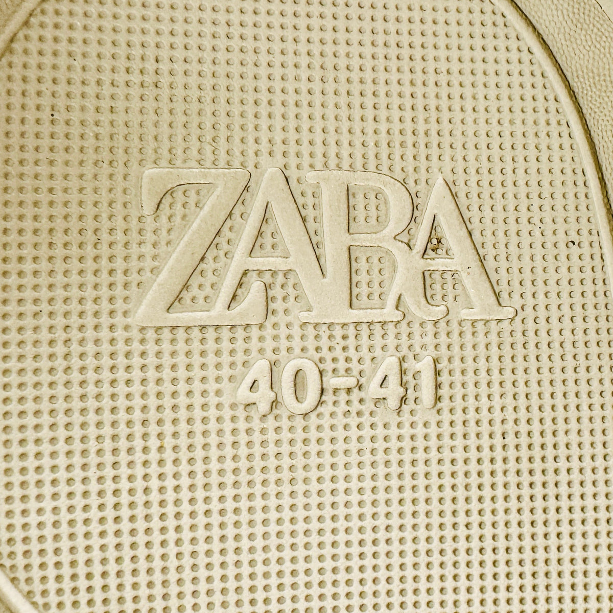 Zara Platform 'Beige Sand' Rubber Slides (Size 40/41)