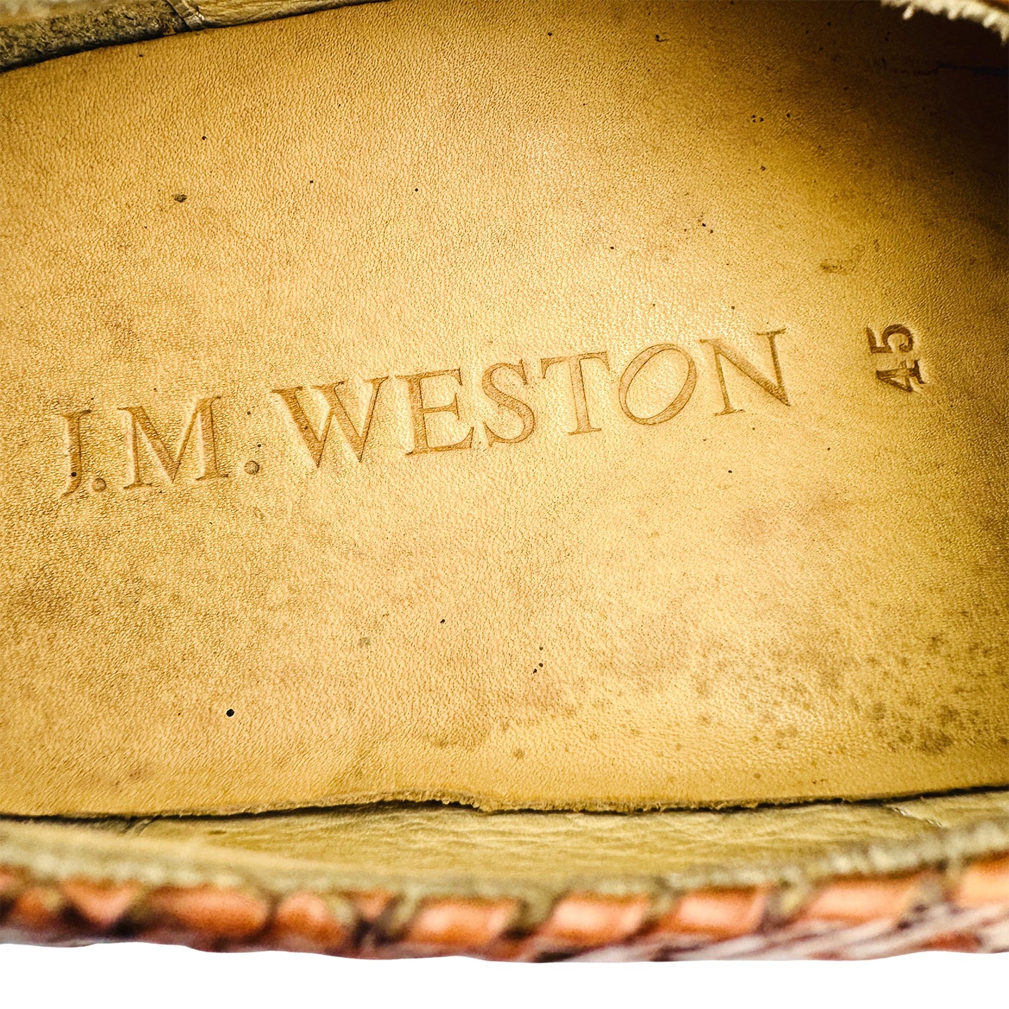 J.M. Weston Basket-Weave Monk-Strap Derby Shoes (Size 45/45.5)