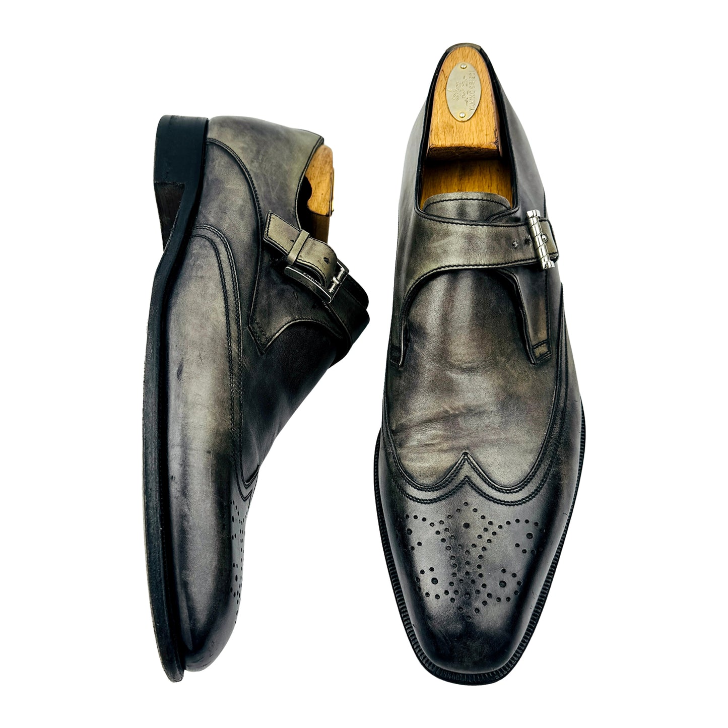Amedeo Testoni Single Monk-Strap Brogue Dress Shoes (Size 43)