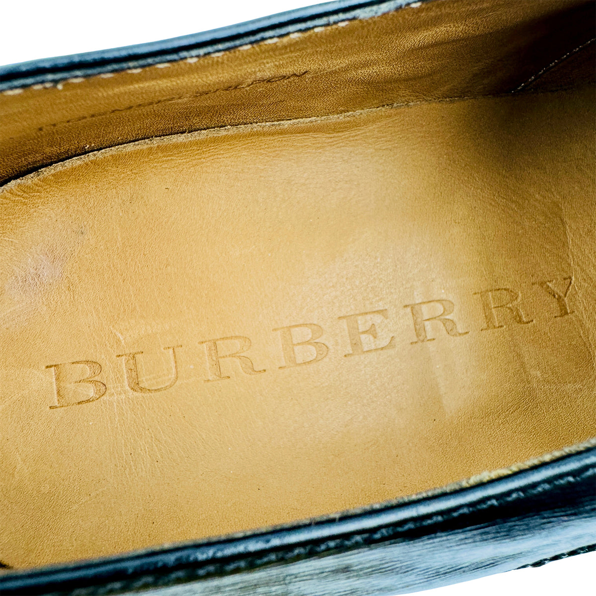 Burberry Men's Black Leather Derby Shoes (Size 43/43.5)