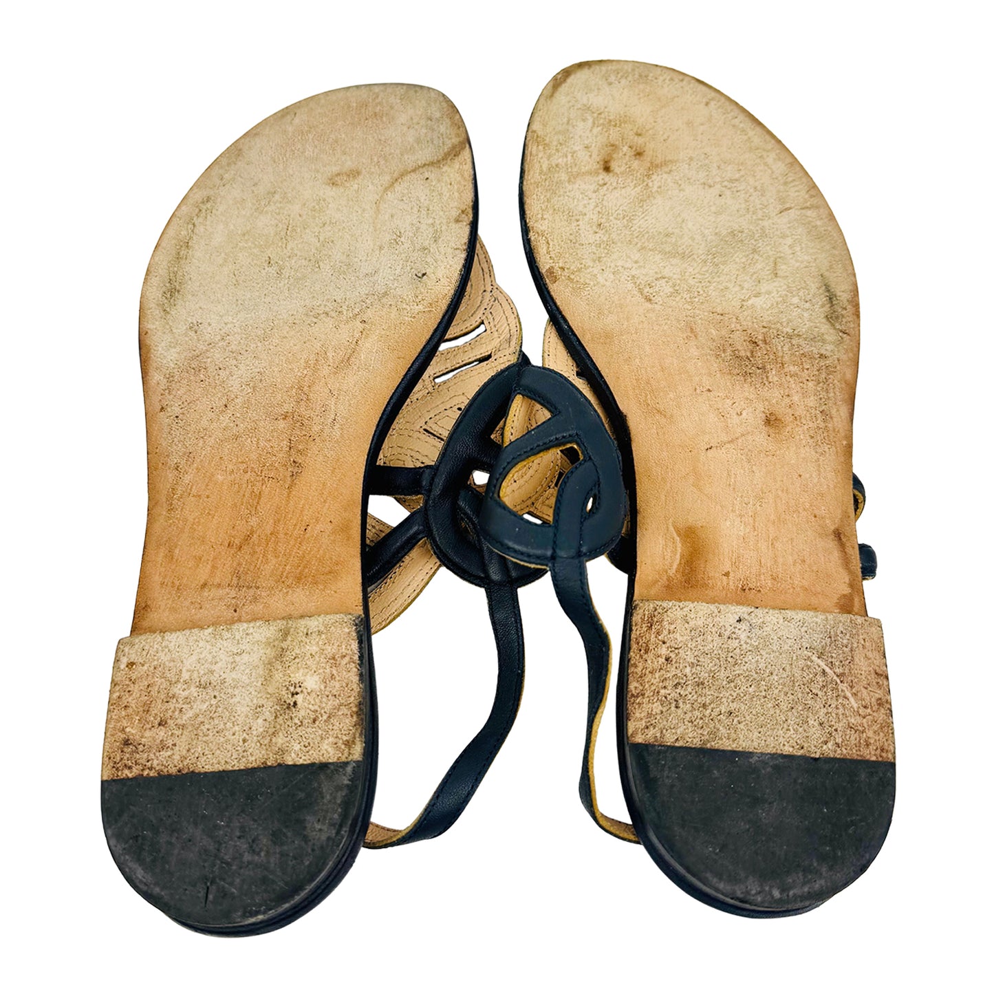 Unützer Women's 7725 Navy Flat Sandals (Size 40.5)