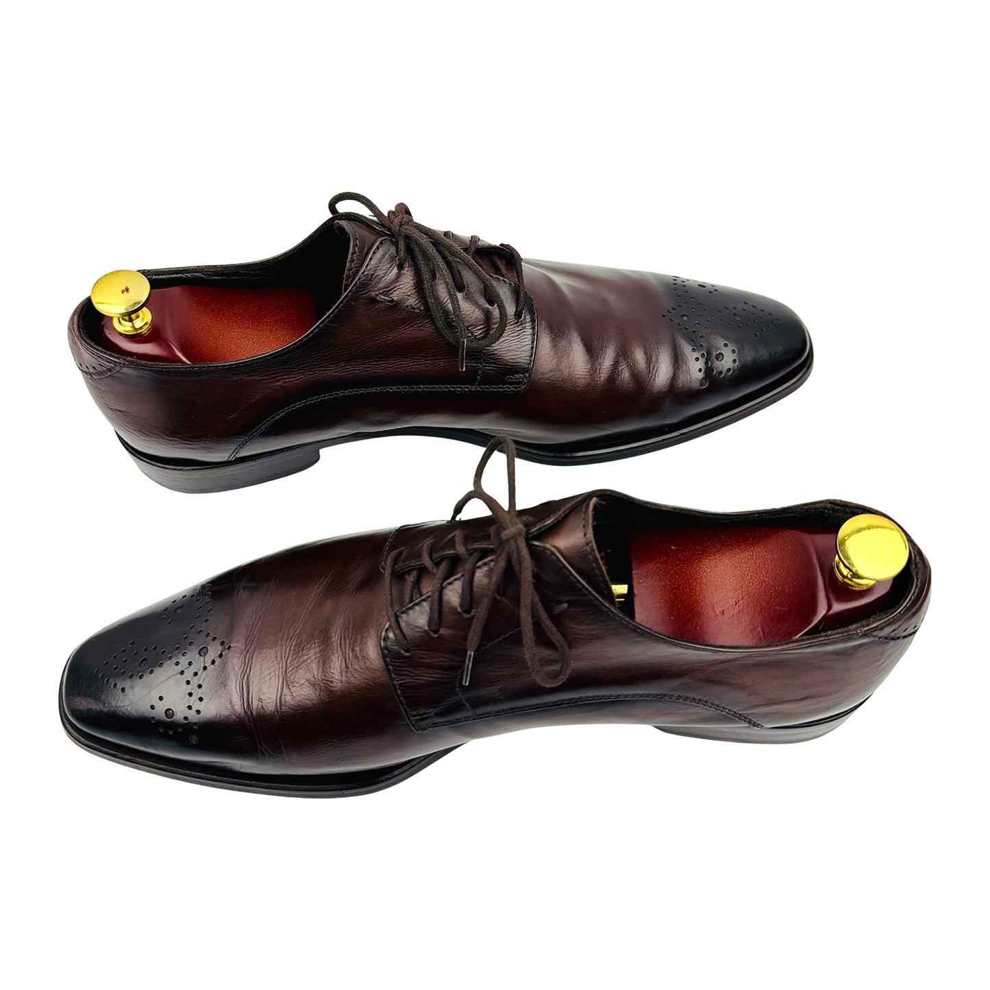 Curatore Men's Dark Brown Leather Oxford Shoes (Size 44.5)