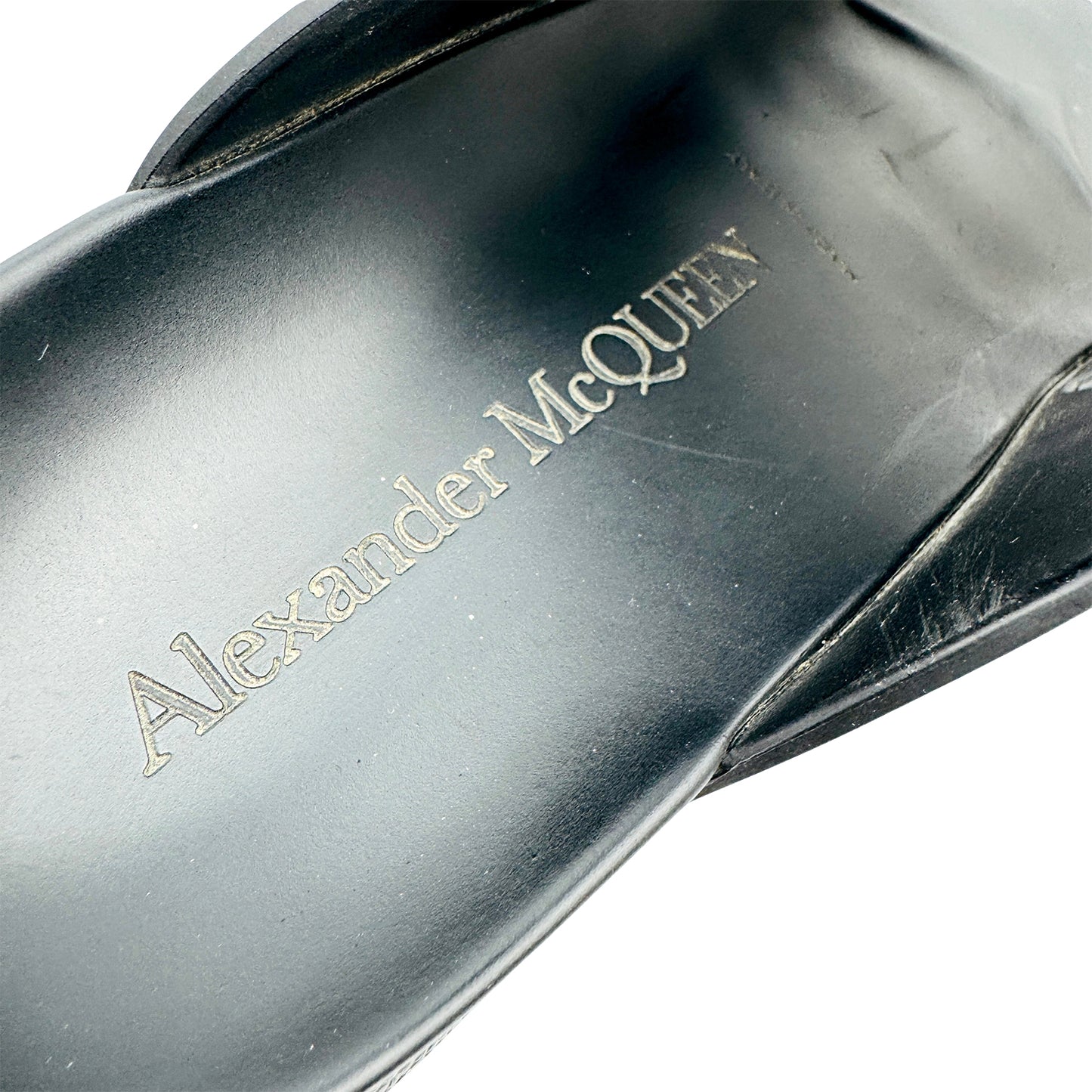 Alexander McQueen Hybrid Buckled Black Slides (Size 40)
