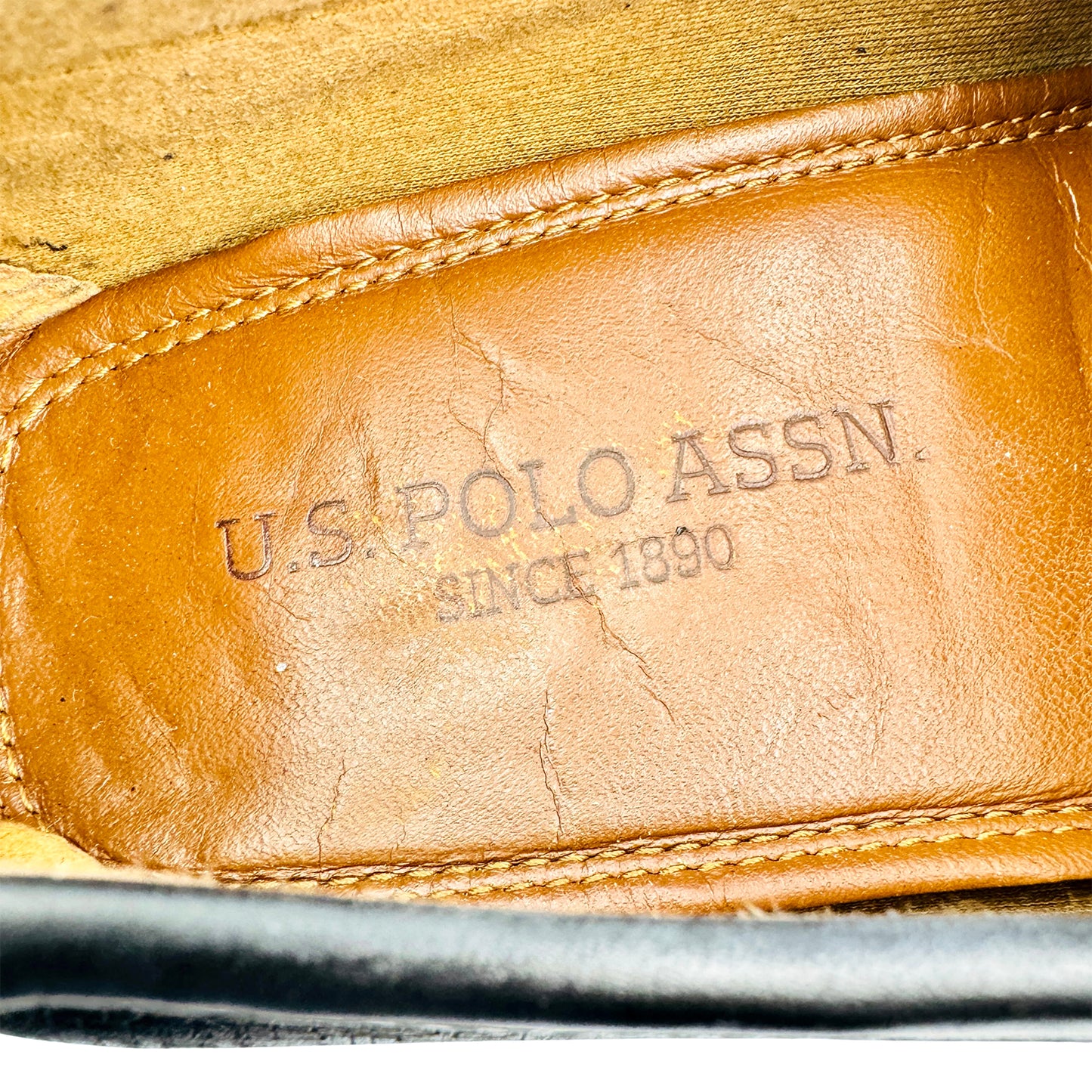 U.S. Polo Assn. Black Textured Leather Loafers (Size 43)