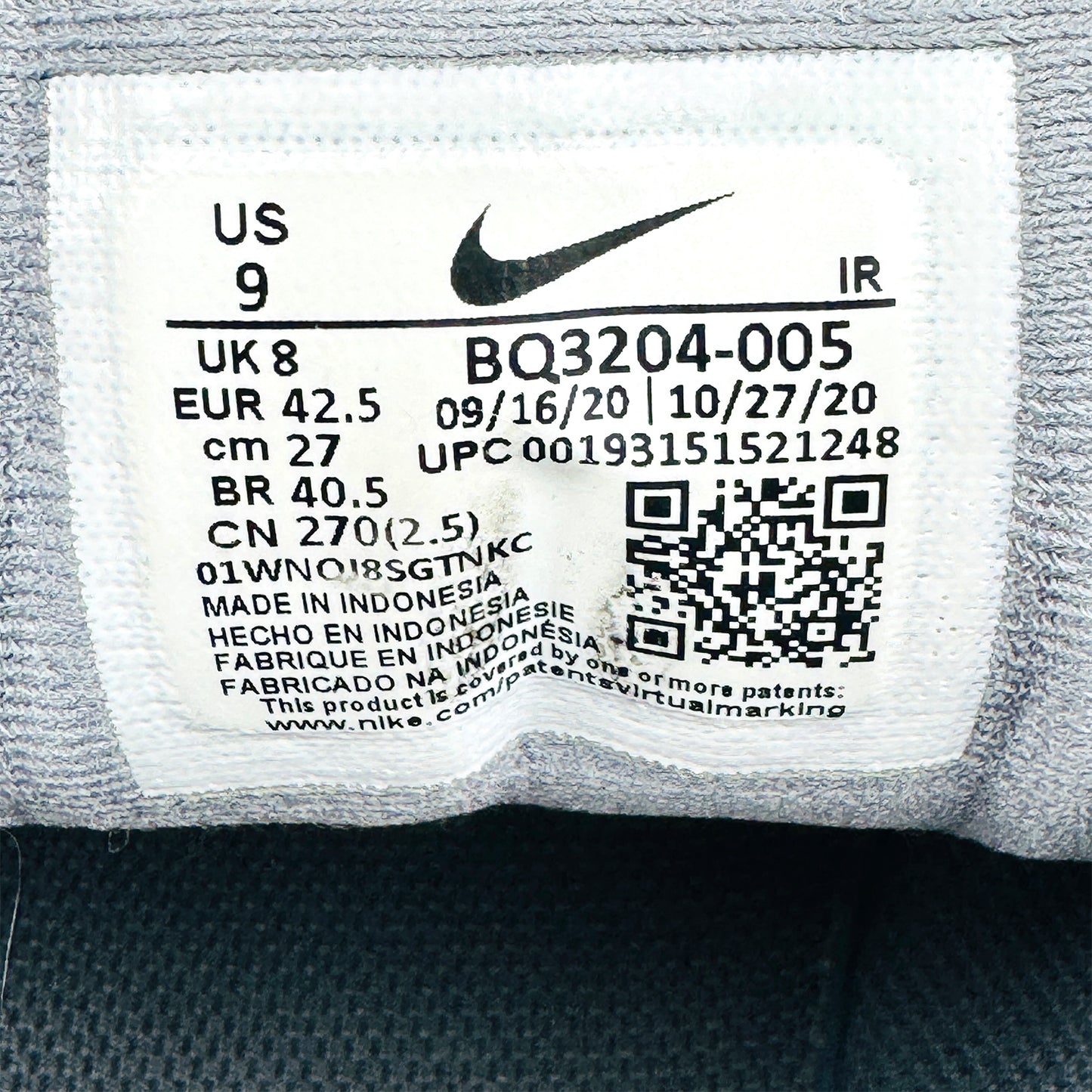 Nike Revolution 5 'Cool Grey' Shoes (Size 42.5) - BQ3204-005