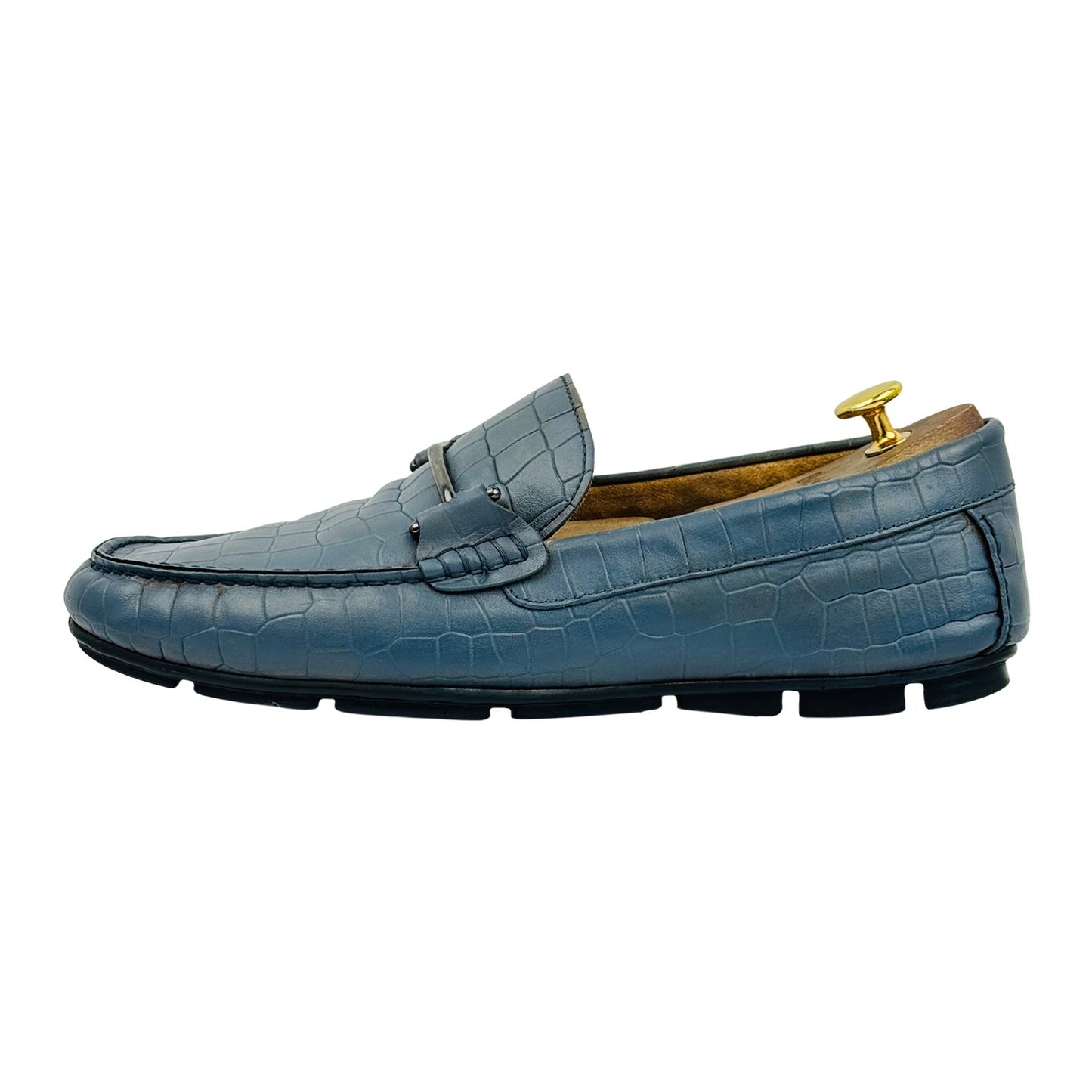 Dune London Men's Croc-Embossed Leather Loafers (Size 43.5)
