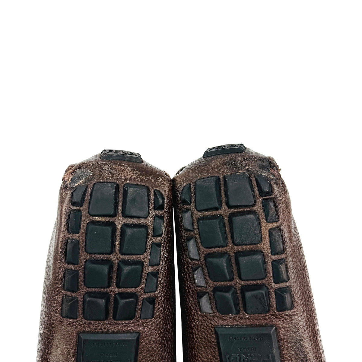 Fendi Zucca FF Monogram Leather Driving Loafers (Size 42)